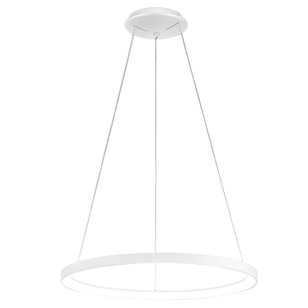 Krizia S/G 3000K 60W 4800lm Satin White Aluminum Pendant Lamp, Dimmable LED, Modern Design - Gealuce