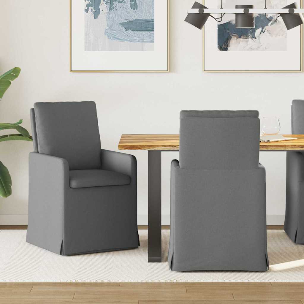 Krzesła jadalne 2 pcs ciemno szary 57 x 67 x 98 cm tkanina vidaXL