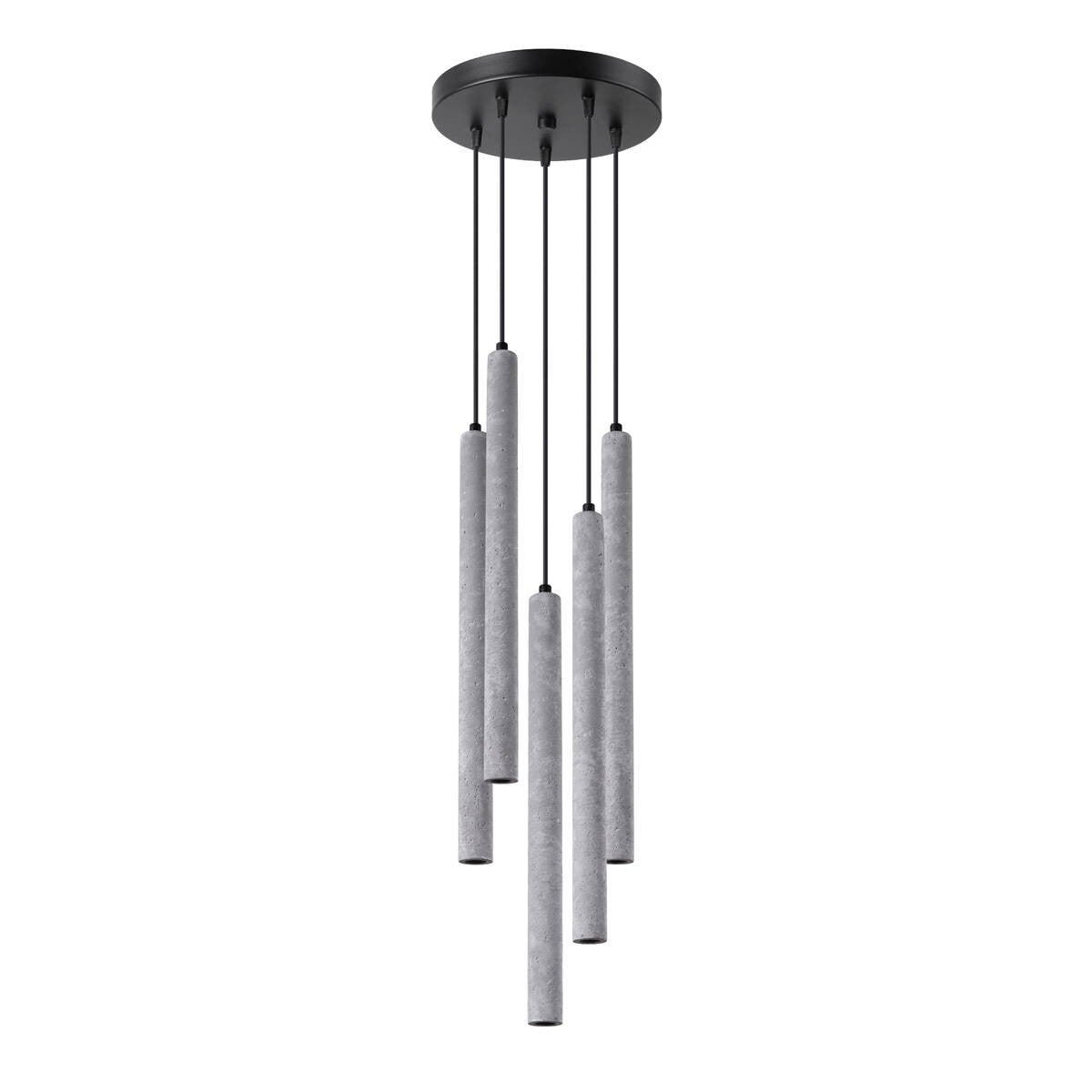 Lampa wisząca szara okrągła betonowa tuba pięciopunktowa PASTELO 5xG9 8W SL.1275 Sollux Lighting