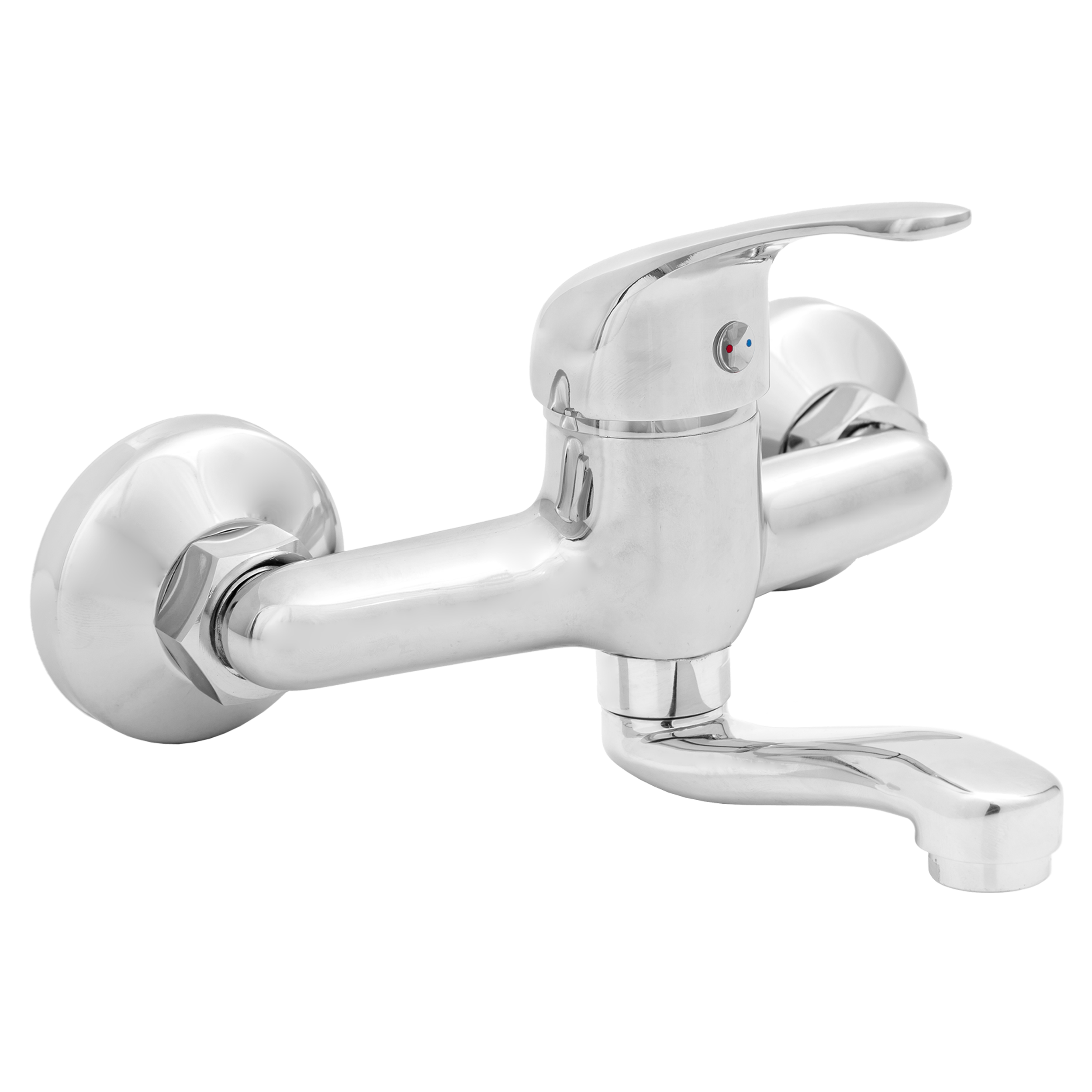 Bateria Umywalkowa Ścienna Z Obrotową Wylewką Invena Mitris Chrom 15 cm