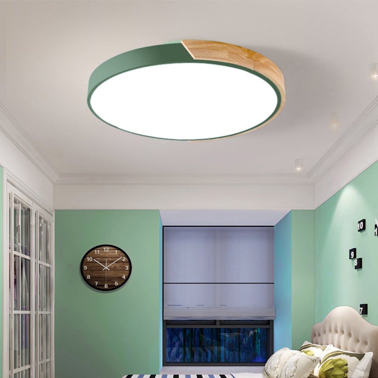 Lampa sufitowa LED 30CM, metalowa lampa sufitowa, nowoczesna lampa sufitowa, zielone światła dekoracyjne, białe światło 6000K (24W)