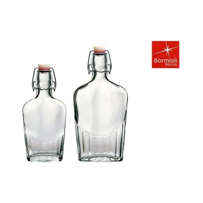 Szklana kolba Bormioli Rocco z korkiem mechanicznym i pojemnością 25 cl