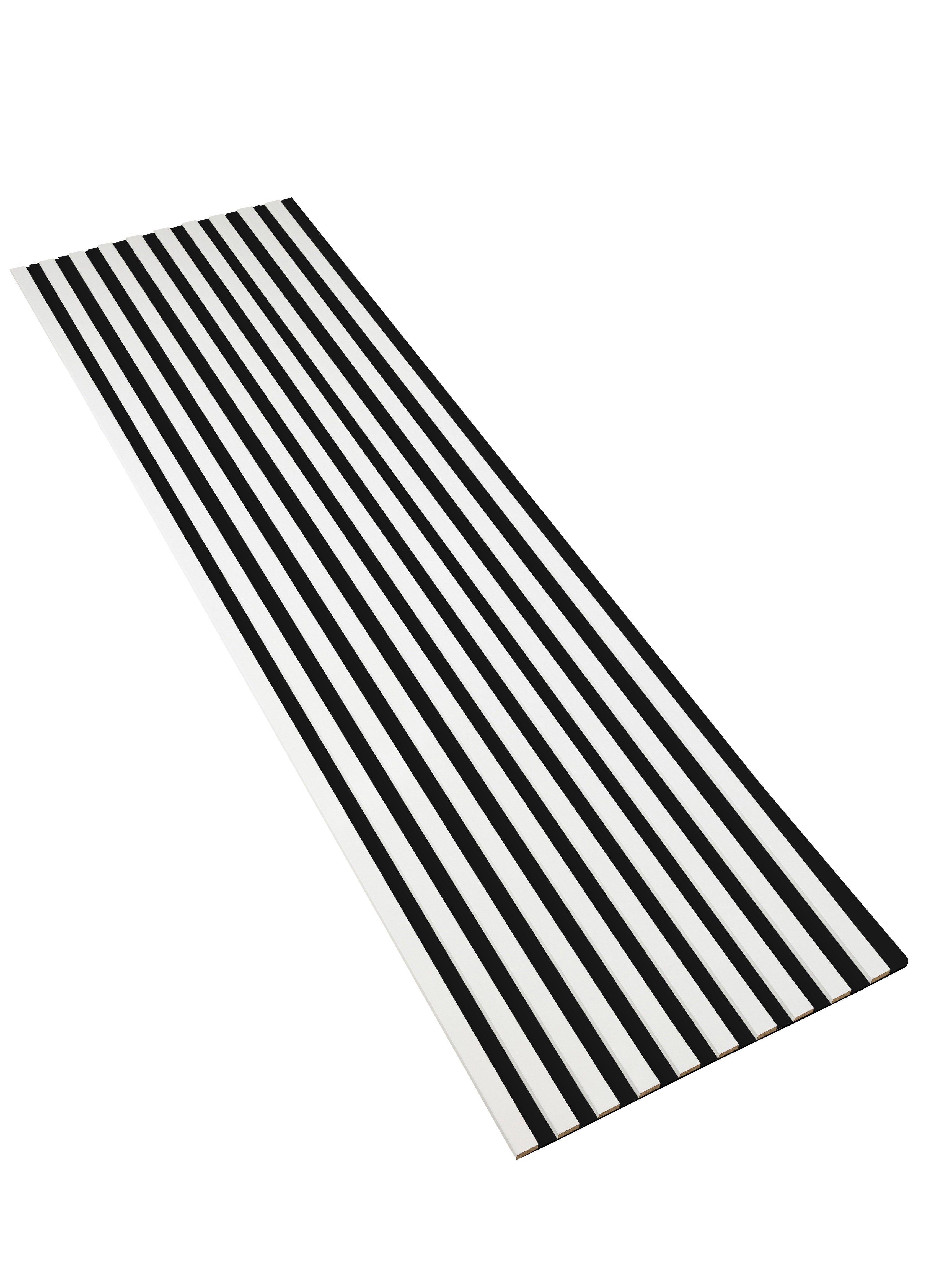 Lamele Ścienne na Czarnym Filcu SunWood 275x58cm Panele Dekoracyjne Białe 1 szt.