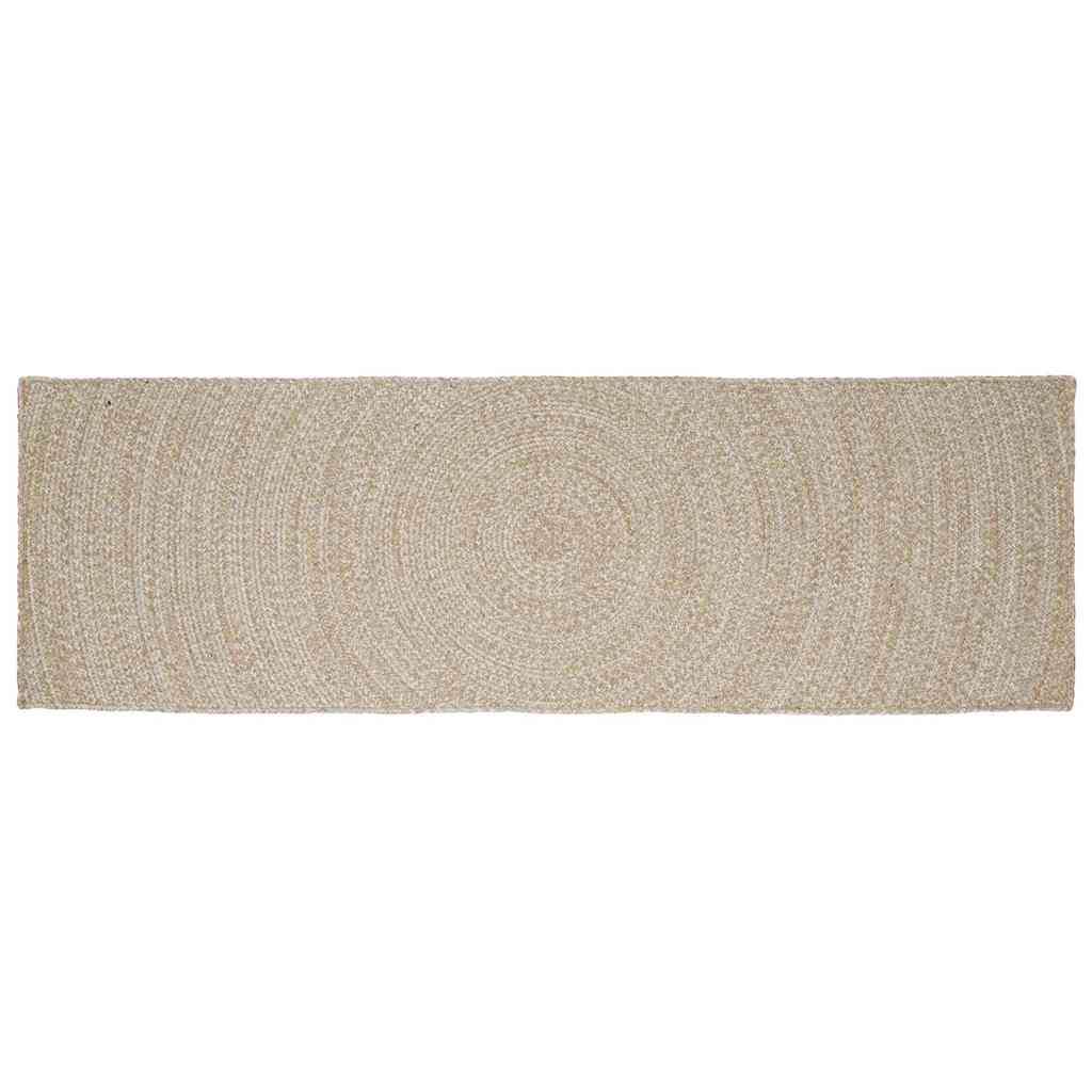 Dywany pokojowe Naturalne i białe 80 x 200 cm Juta vidaXL