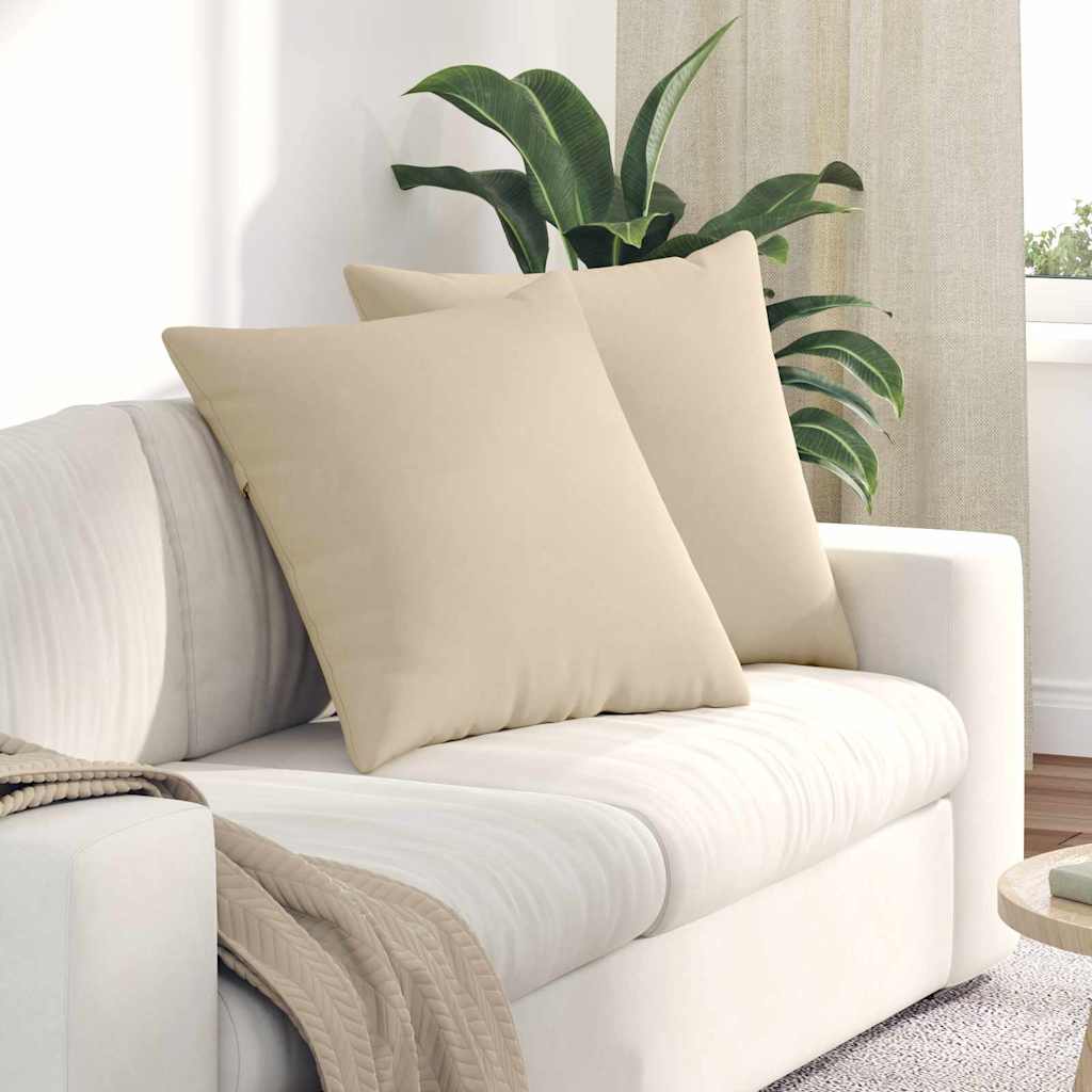 Poduszki na sofę 2 pcs Kremowy 80 x 80 cm tkanina vidaXL