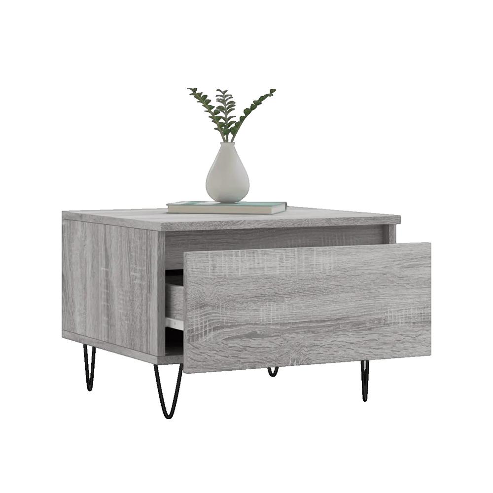 Stoliki Kawowe vidaXL Sonoma Szary 50x46x35 cm Drewno Inżynieryjne i Metal 2 sztuki