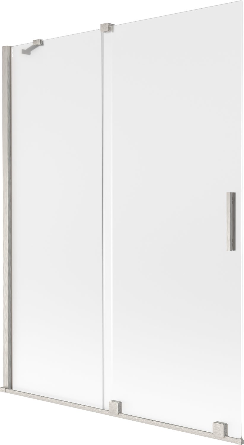 Mexen Velar parawan nawannowy 2-skrzydłowy rozsuwany 130 x 150 cm, szron, nikiel szczotkowany - 896-130-000-31-97