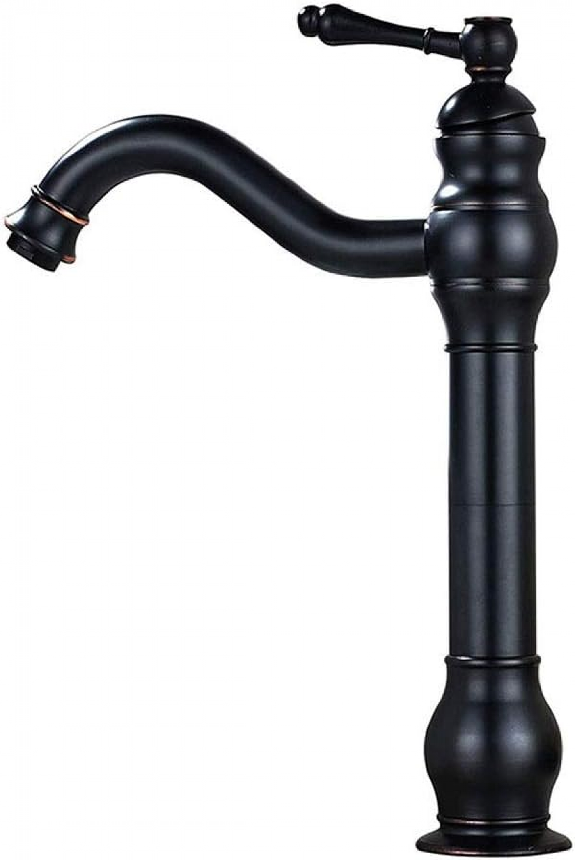 Bateria łazienkowa retro, obrotowa 360°, wysokość 30 cm, czarna.