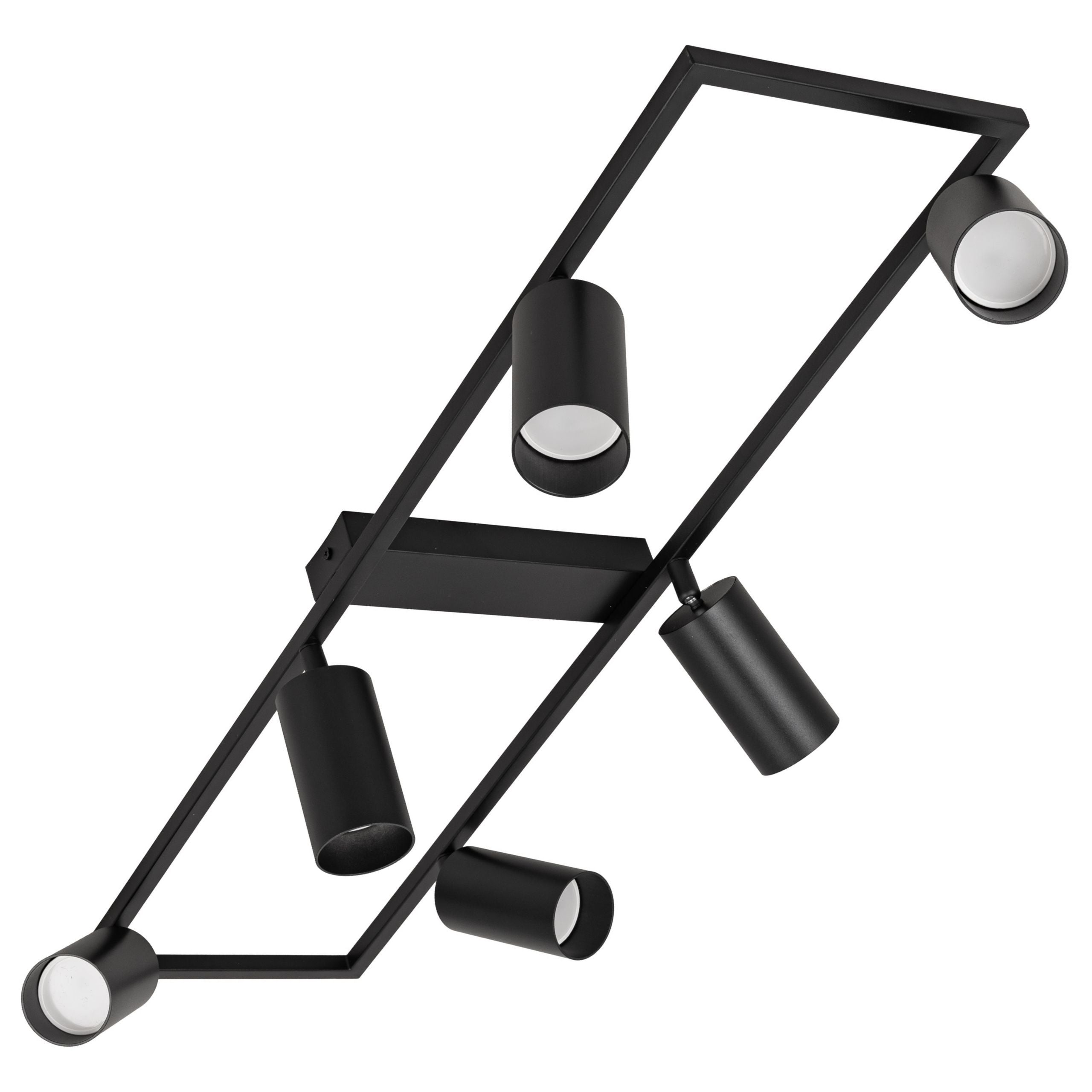 Lampa reflektorowa czarna LED - Listwa sufitowa 6 x GU10 prostokąt - Kinkiet natynkowy duży do pokoju Tuba - LEDHOFF