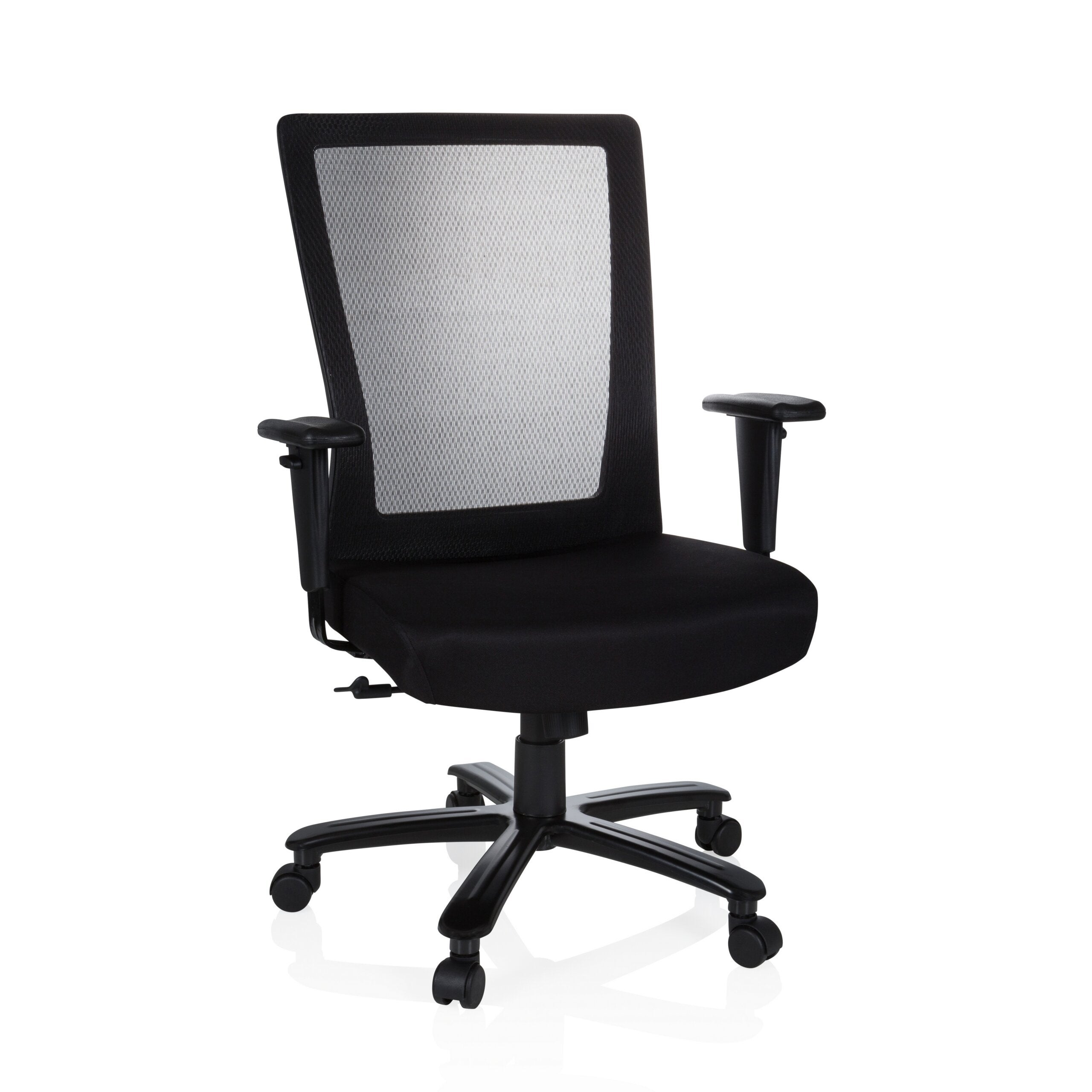Krzesło biurowe / krzesło obrotowe XXL EXTENDER siatka / tkanina czarna hjh OFFICE