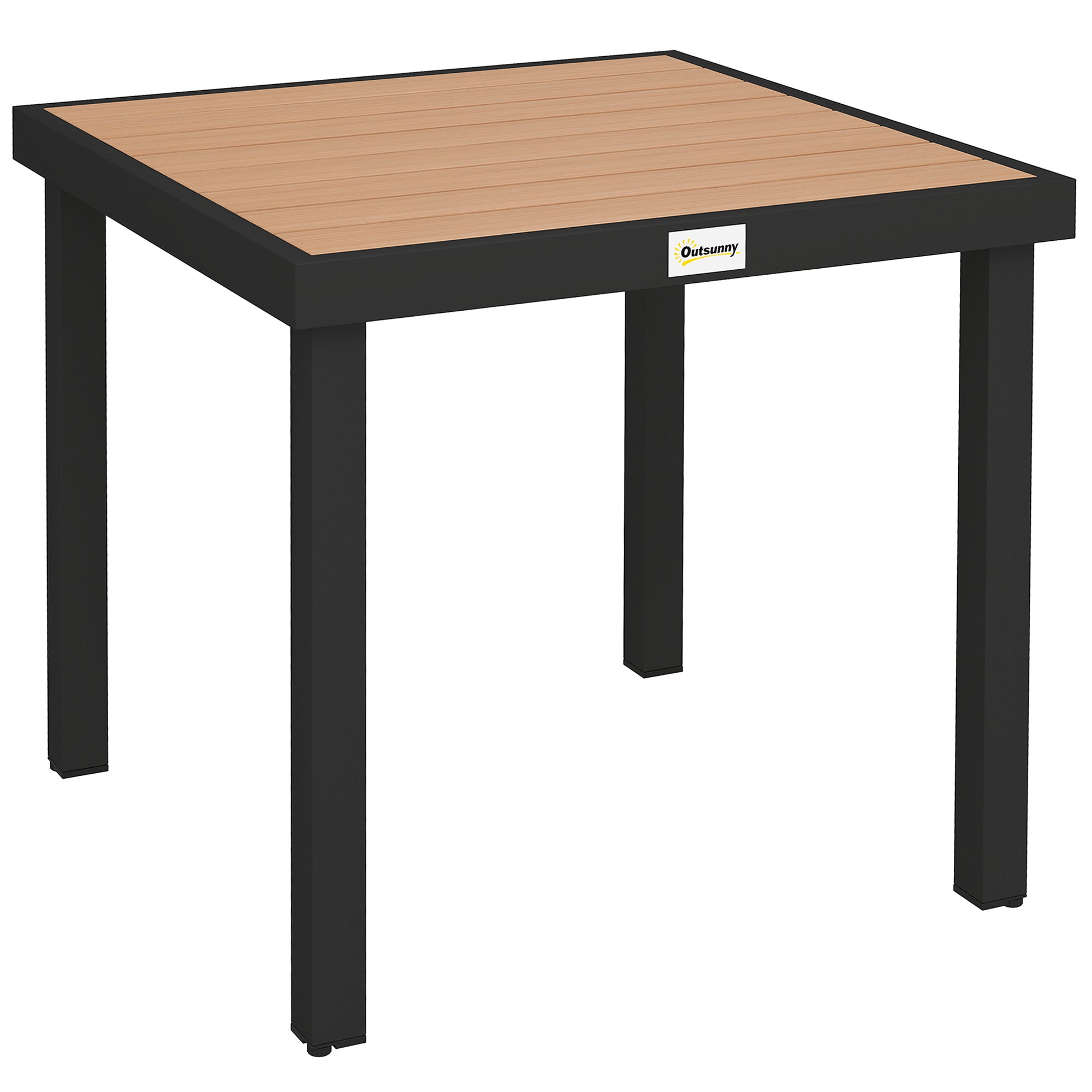 Stół do jadalni 78 x 78 x 74 cm, z regulowanymi elementami, w wykończeniu naturalnego drewna, naturalne drewno oraz aluminium