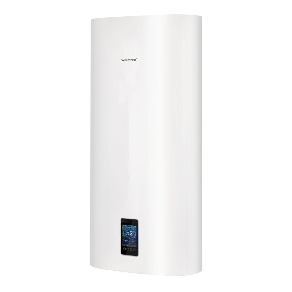 Bojler elektryczny 50l Wi-Fi pionowy/poziomy biały pojemnościowy kolorowy wyświetlacz Warmtec BPC50
