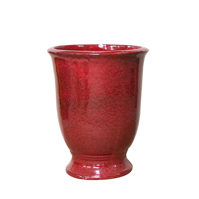 Donica ceramiczna Provencelia ARTHUR Czerwony, sred.32 x H39 cm, mrozoodporna, rękodzieło, szkliwiona