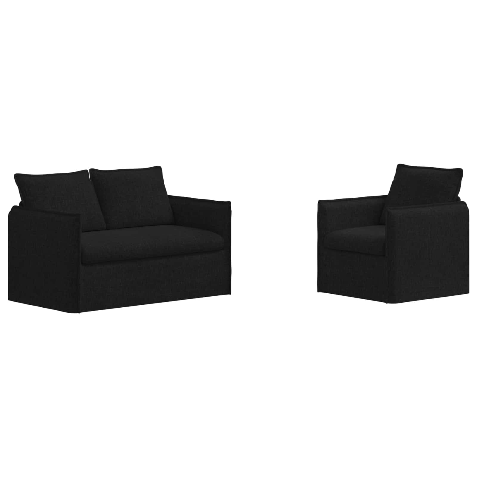 Zestaw Sof 2 pcs Czarny 136 x 82 x 85 cm tkanina