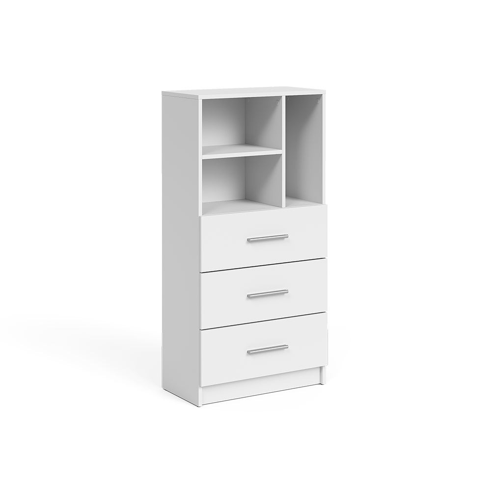 Vicco Szafka uniwersalna Tomy, Biały, 60 x 120 cm z 3 szufladami