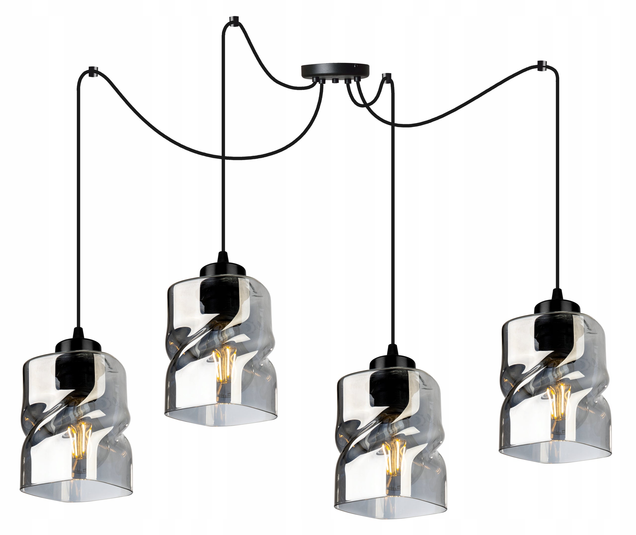 Lampa sufitowa wisząca Light Home LH Spider Niki 4x E27 abażur nieregularny grafitowy boho