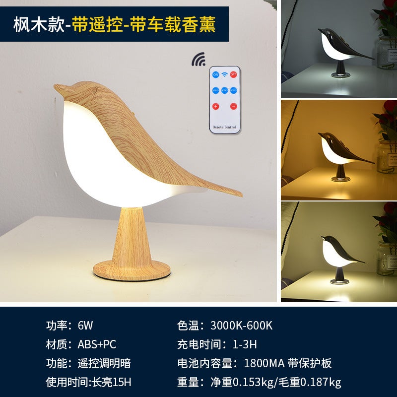 Lampa dekoracyjna LED Créative Pie do ponownego ładowania, tactile d'ambiance, podstawa ronda, couleur érable, source lumineuse intégrée
