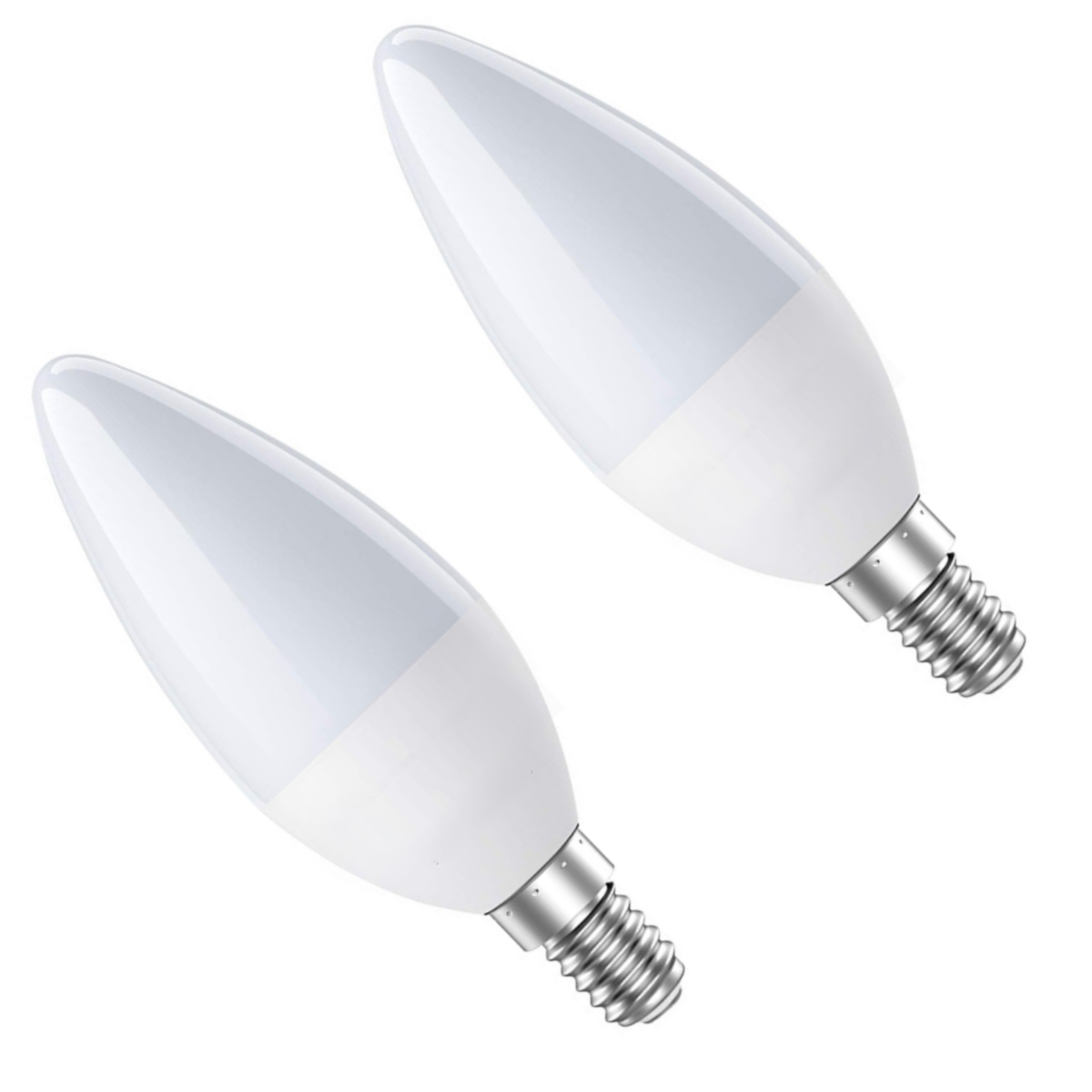 Żarówki LED, E14-【220-230V】C37 ostro zakończone【7W】ciepłe światło 3000K, żarówki energooszczędne, żarówki uniwersalne (2 sztuki)
