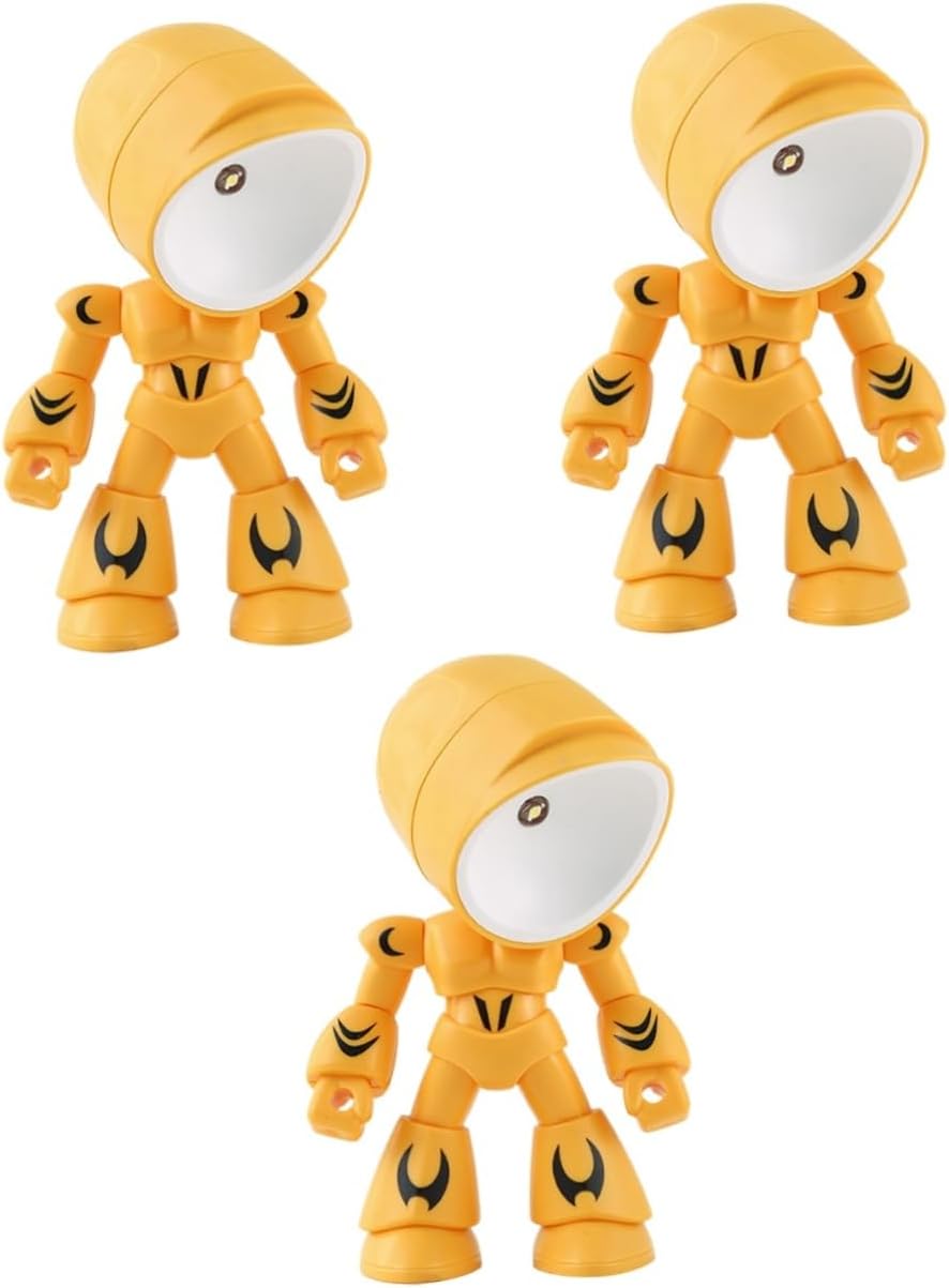 Kreatywna lampka biurkowa robot 3 sztuki ze światłem LED, oryginalna lampka nocna do sypialni, wyjątkowa lampka nocna