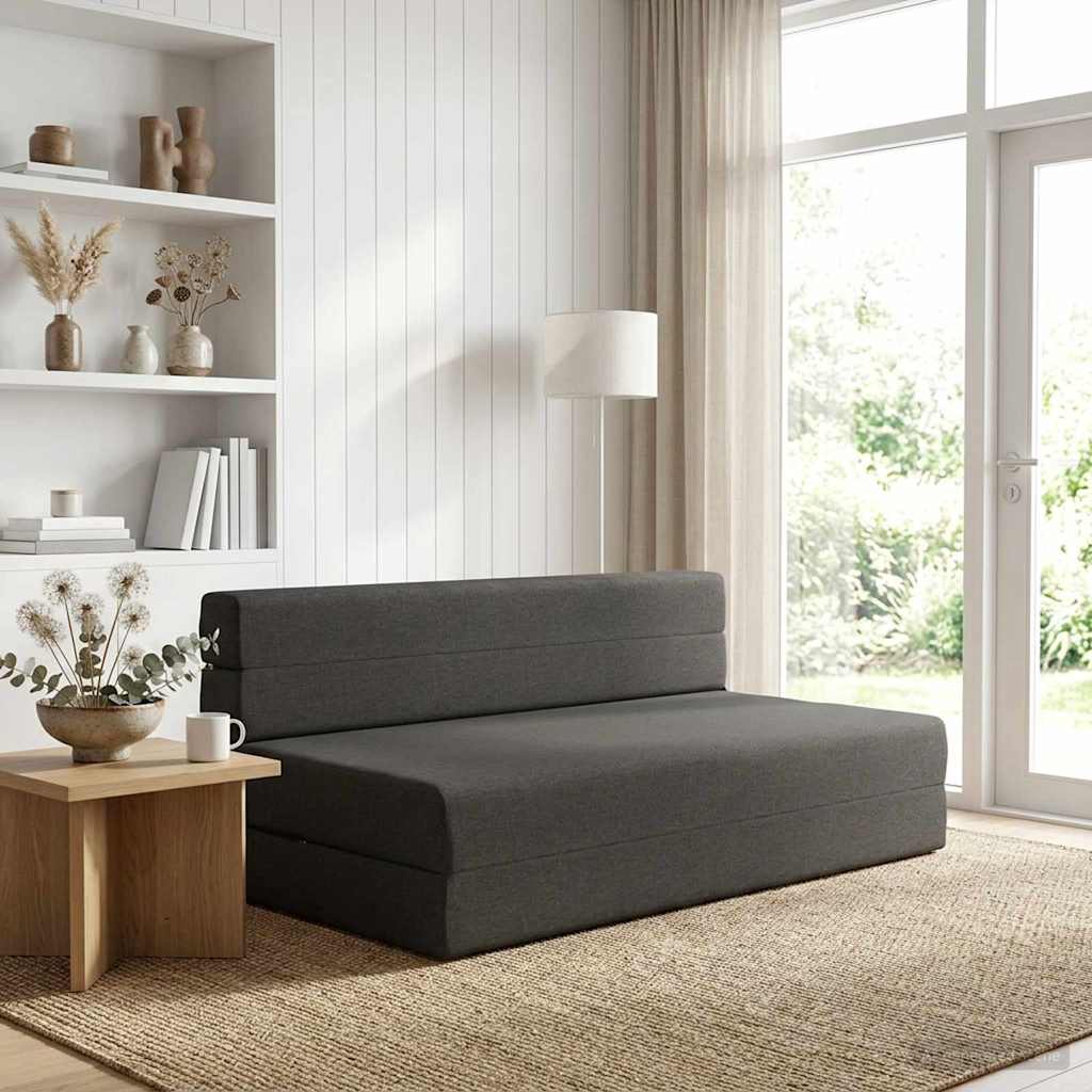 Składana Sofa Łóżko ciemnoszary 152 x 86,5 x 60 cm tkanina vidaXL