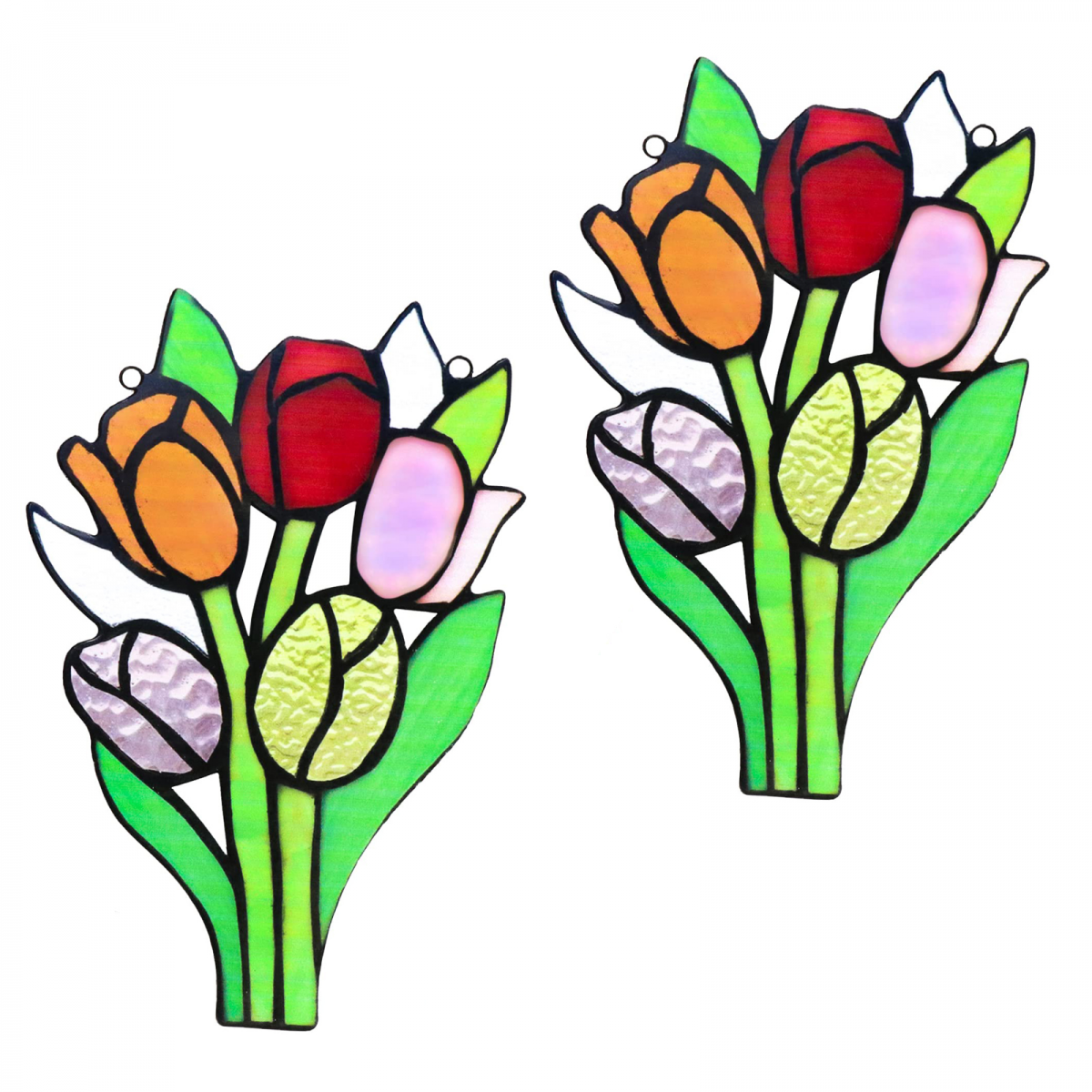 2 szt. kolorowa sylwetka rzeźby tulipana, kolorowa akrylowa dekoracja ogrodowa, dekoracja okienna, dekoracja domu, 5,5 x 7,8 cala