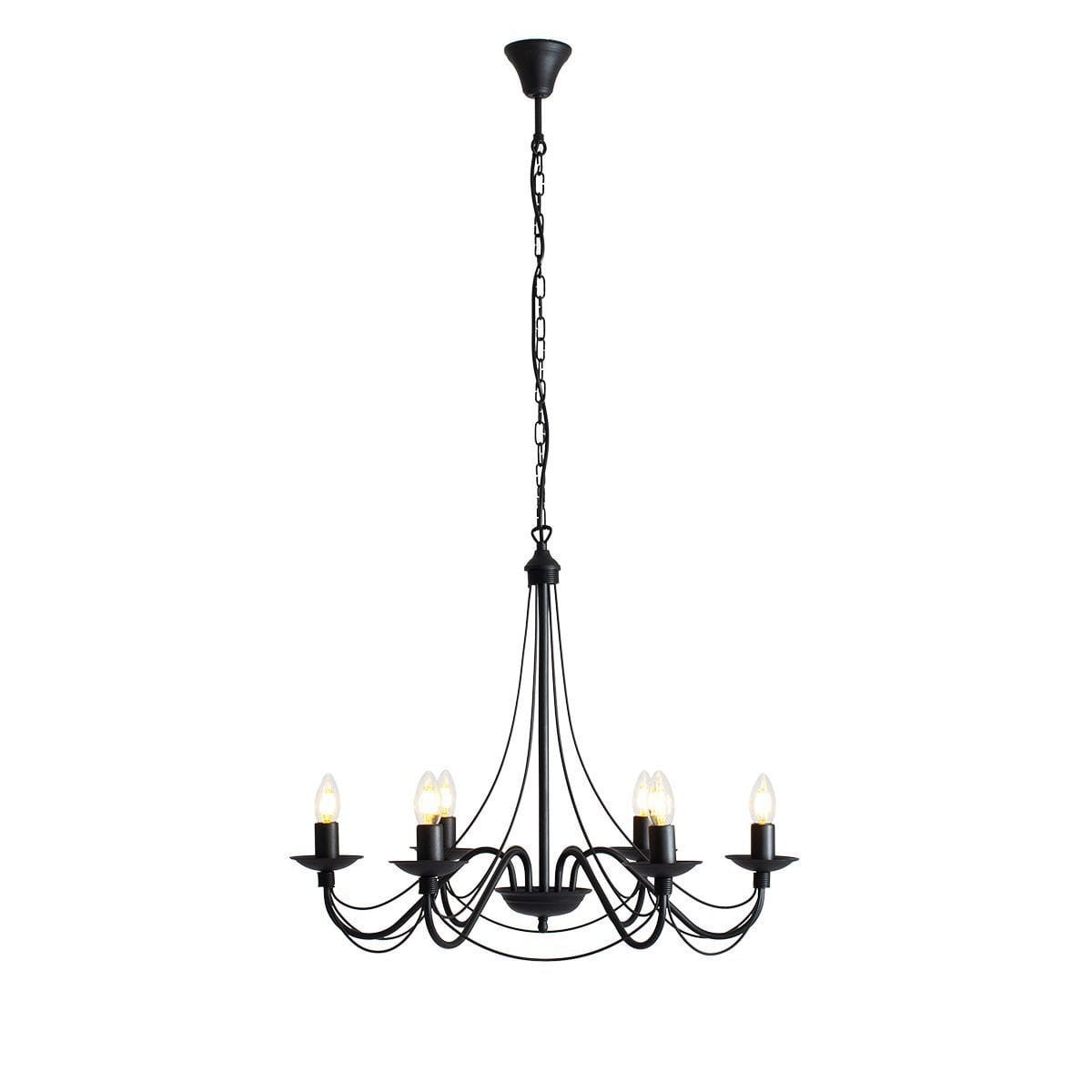 Lampa wisząca Róża czarna 6xE14x40W wym: 108 x 65 x 65 cm metal Aldex