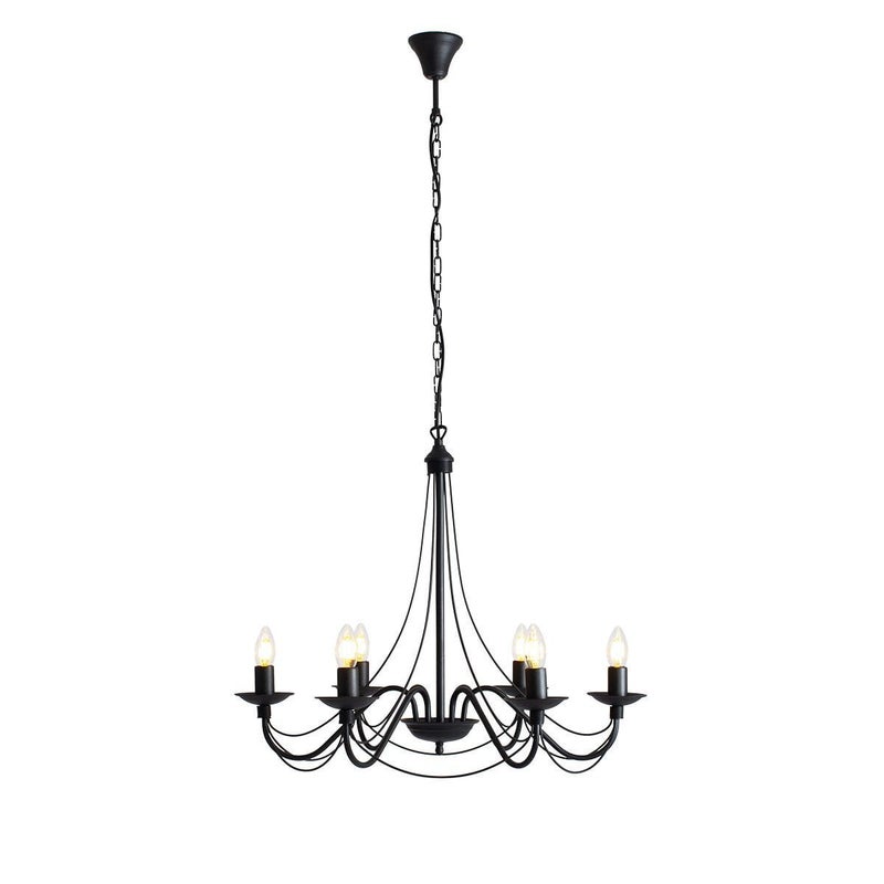 Lampa wisząca Róża czarna 6xE14x40W wym: 108 x 65 x 65 cm metal Aldex