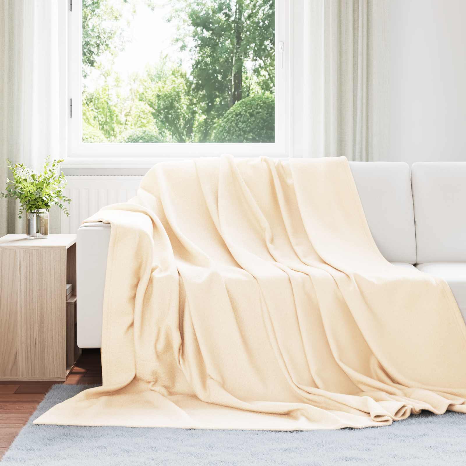 Koce narzutowe 6 pcs Kremowy 270 x 240 cm Polar vidaXL