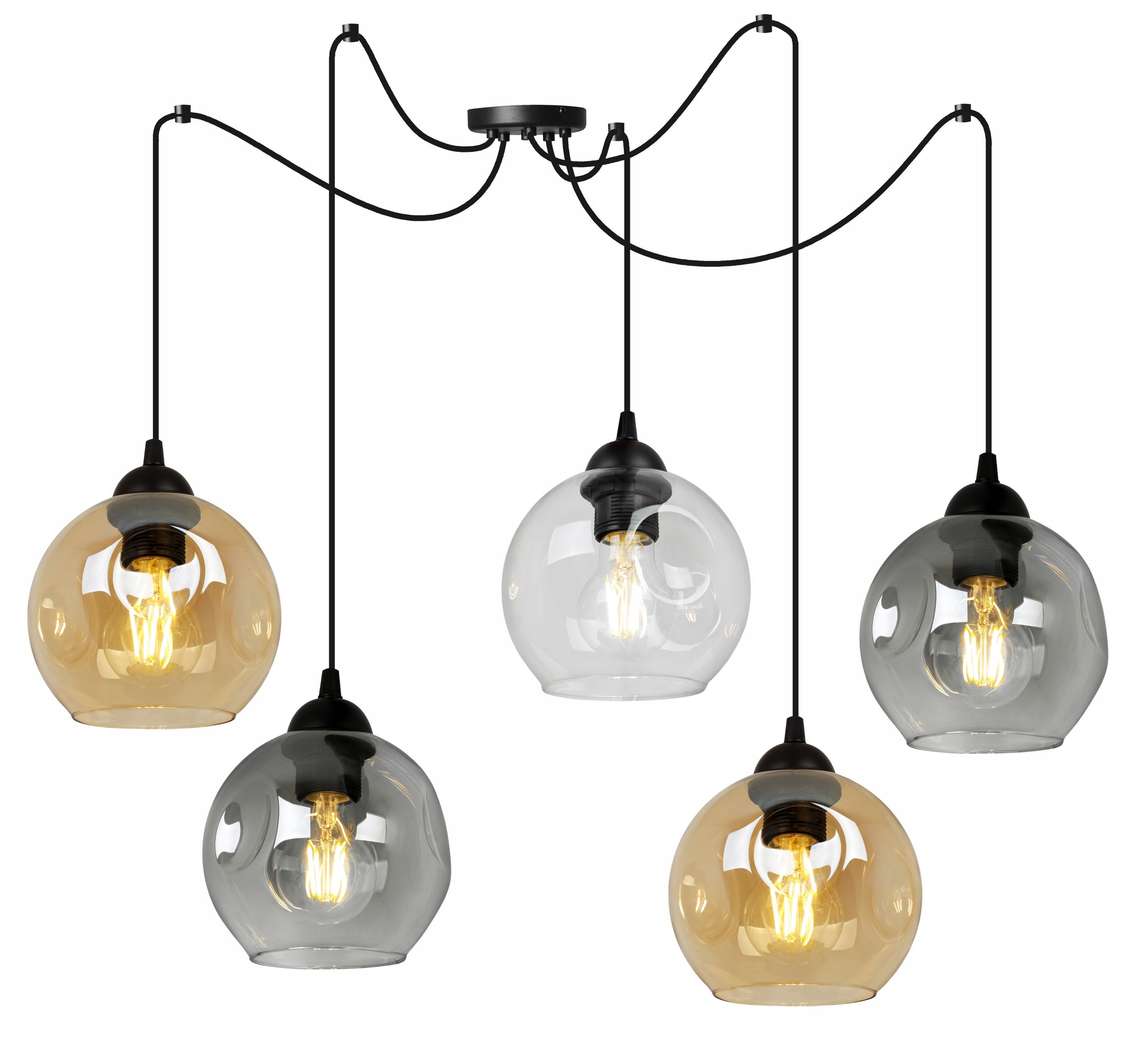 Suspension classique Light Home LH Niki 1x E27, abat-jour irrégulier graphite