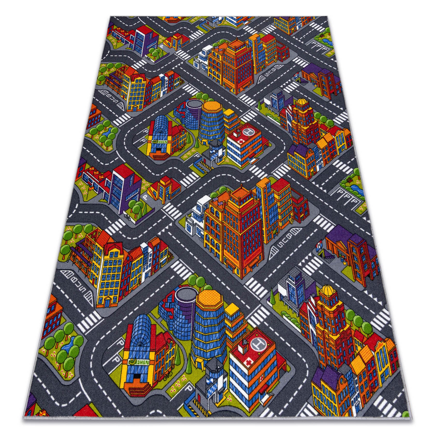 Dywan dziecięcy ULICZKI BIG CITY szary 200x250 cm