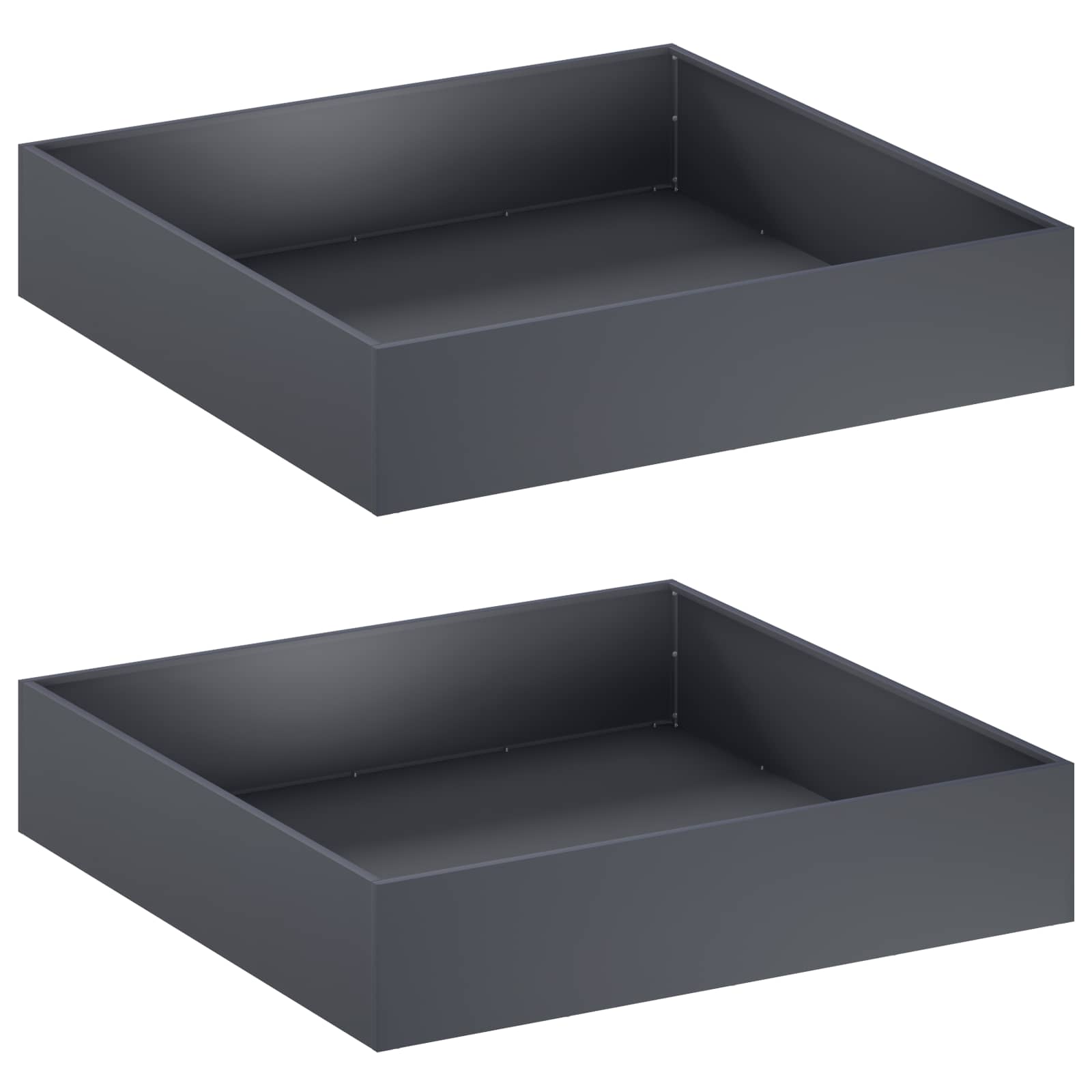2x Donica Ogrodowa Stalowa 100x100x20 cm Antracytowa na Taras na Balkon