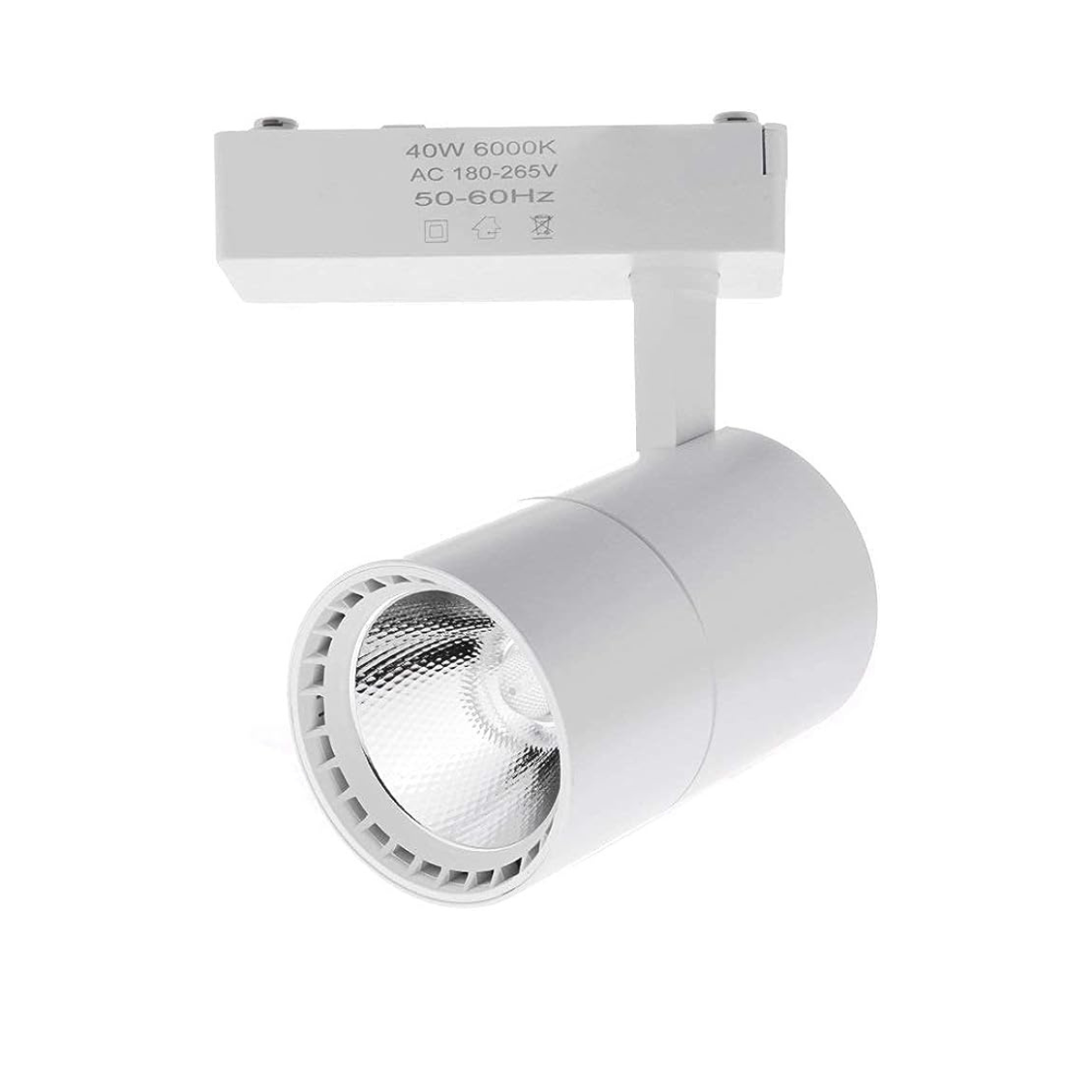 Reflektor szynowy LED 40W, chłodne światło 6000K, 2700 lumenów, 220V 50-60Hz jednofazowy, kolor biały