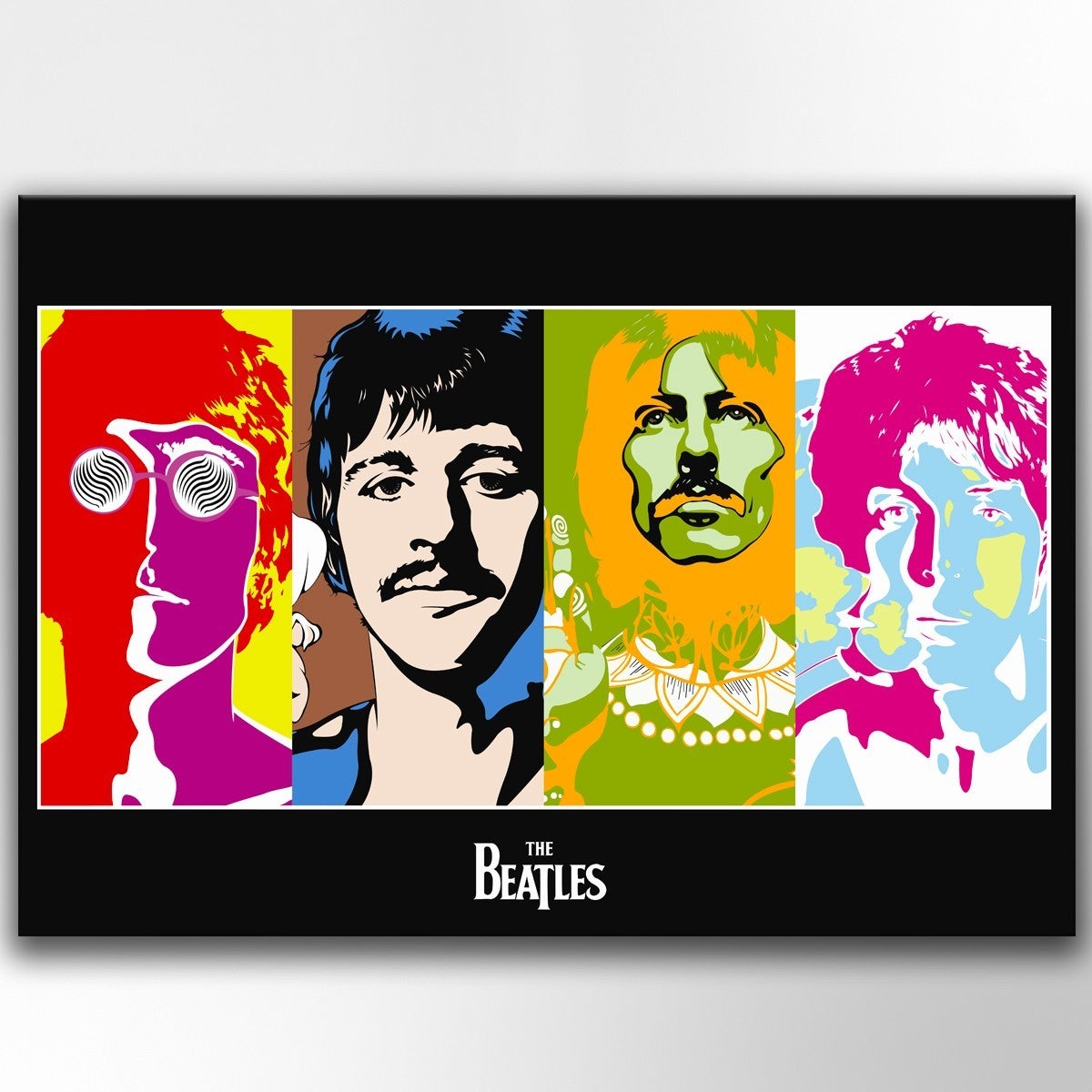 Obraz na płótnie na drewnianej ramie BEATLES POP ART 100x140 cm