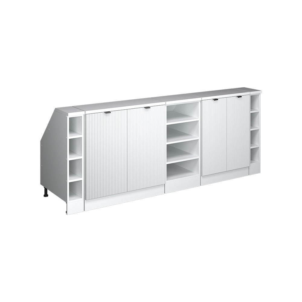 Vicco Zestaw szaf na dachy skośne Rion, Białe pofałdowanie, 210 cm Zestaw 5 korpusów szafy głębokość 60 cm