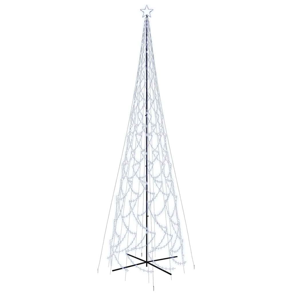 Choinka LED Stożkowa Metalowa 800 cm Zimna Biel z Gwiazdą