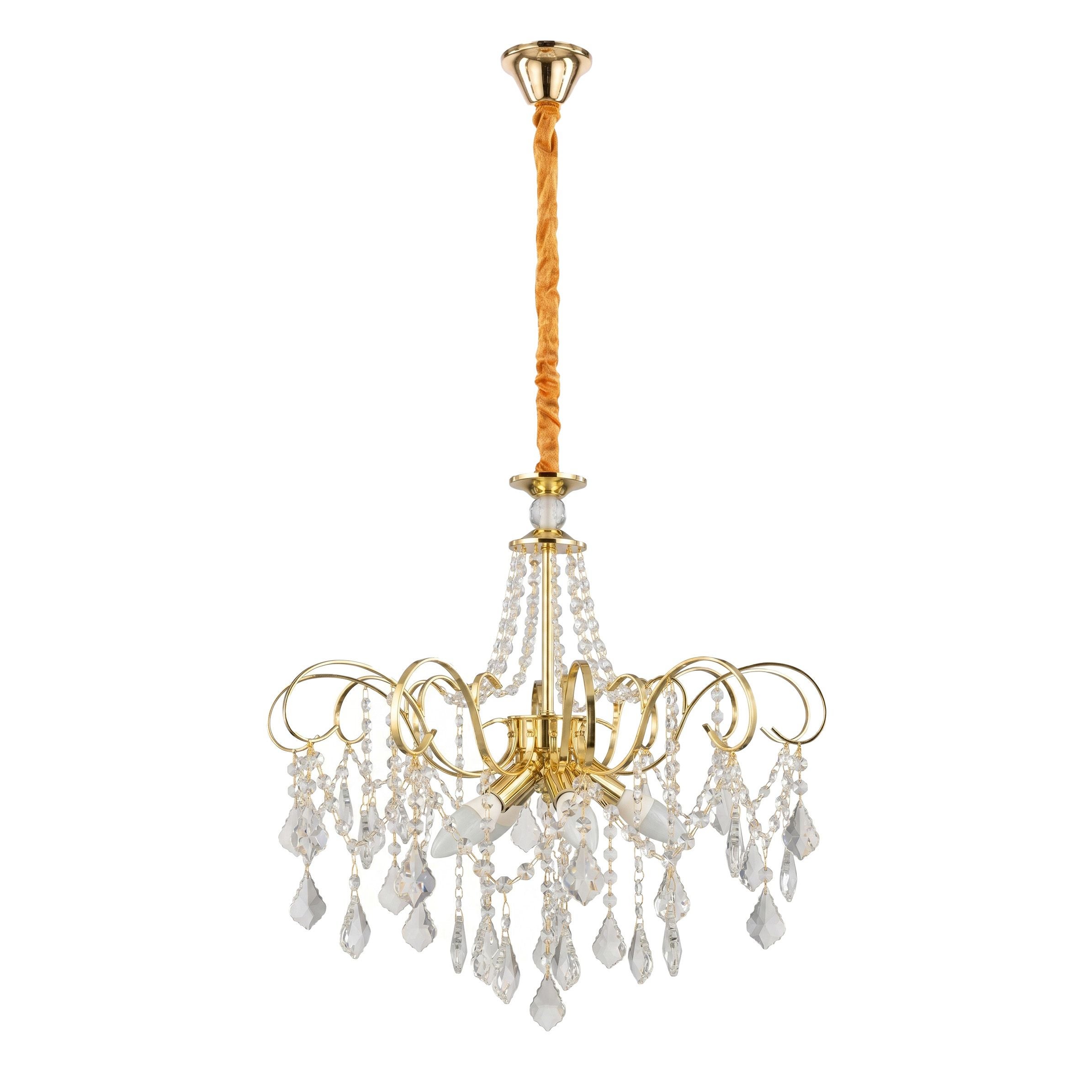 Lampa Wisząca z Kryształami Toolight SWE081-CP 60cm Złota