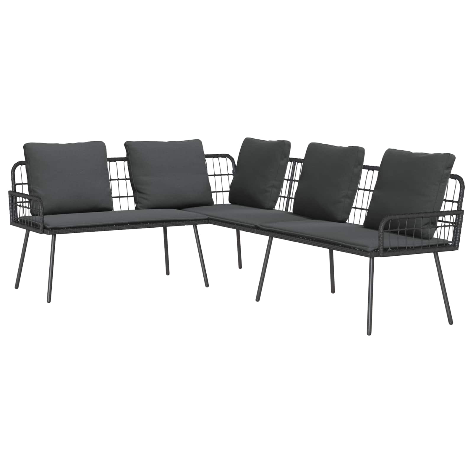 Sofa Ogrodowa Stalowa Antracytowa