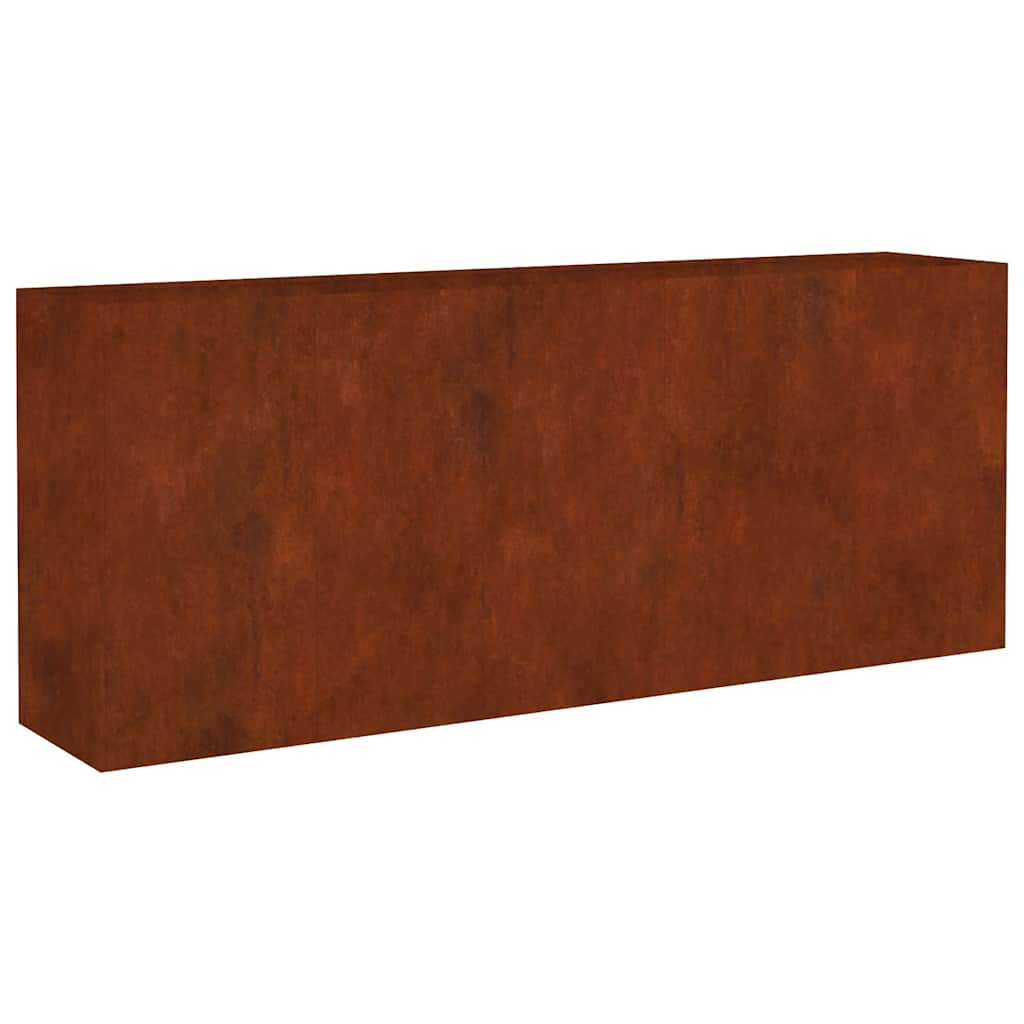 Podwyższona Donica Ogrodowa Corten 200x40x80 cm Rdzawa na Kwiaty na Zioła