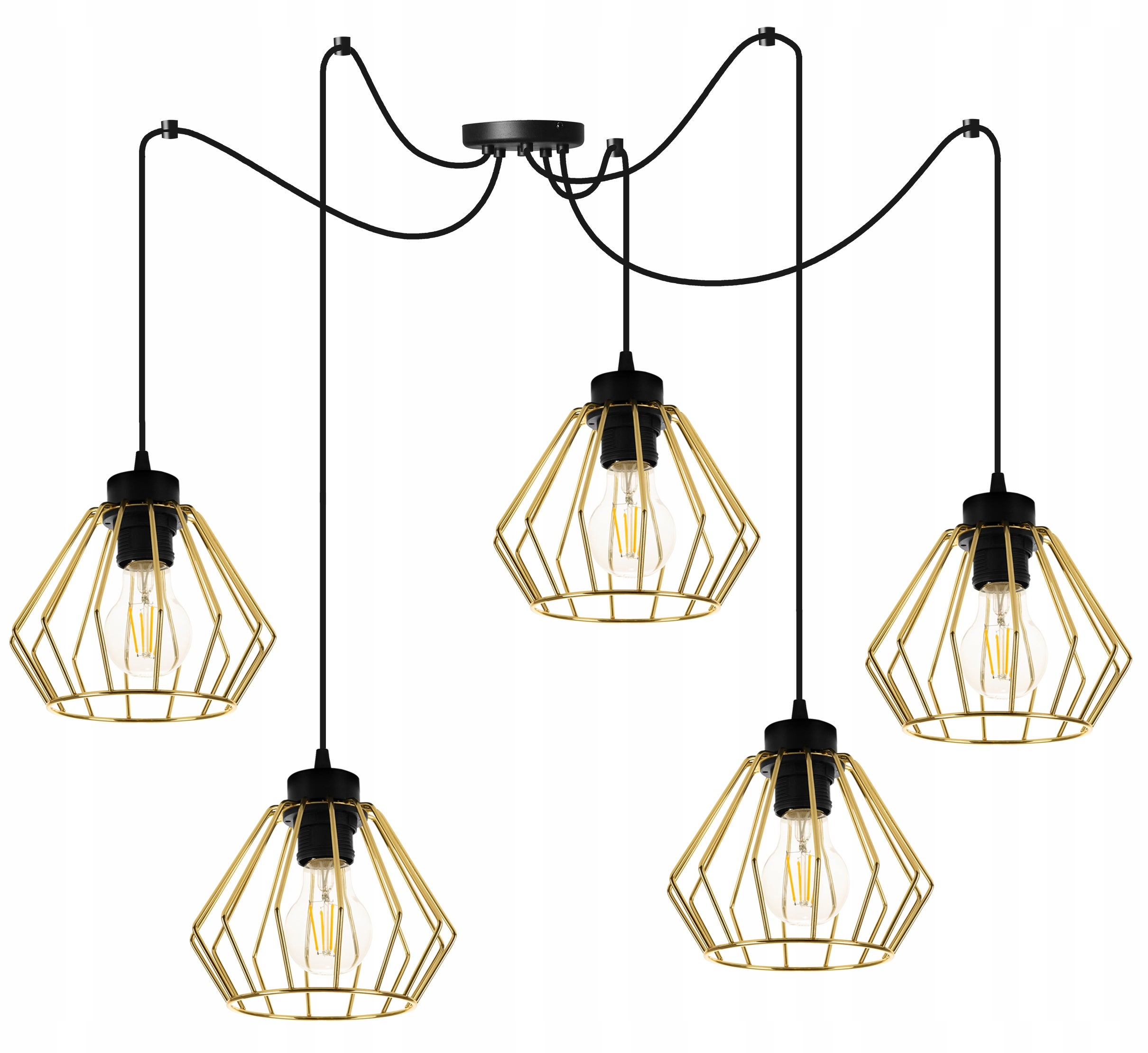 Lampa sufitowa wisząca Light Home LH Santos Pająk 5x E27 60W złoty
