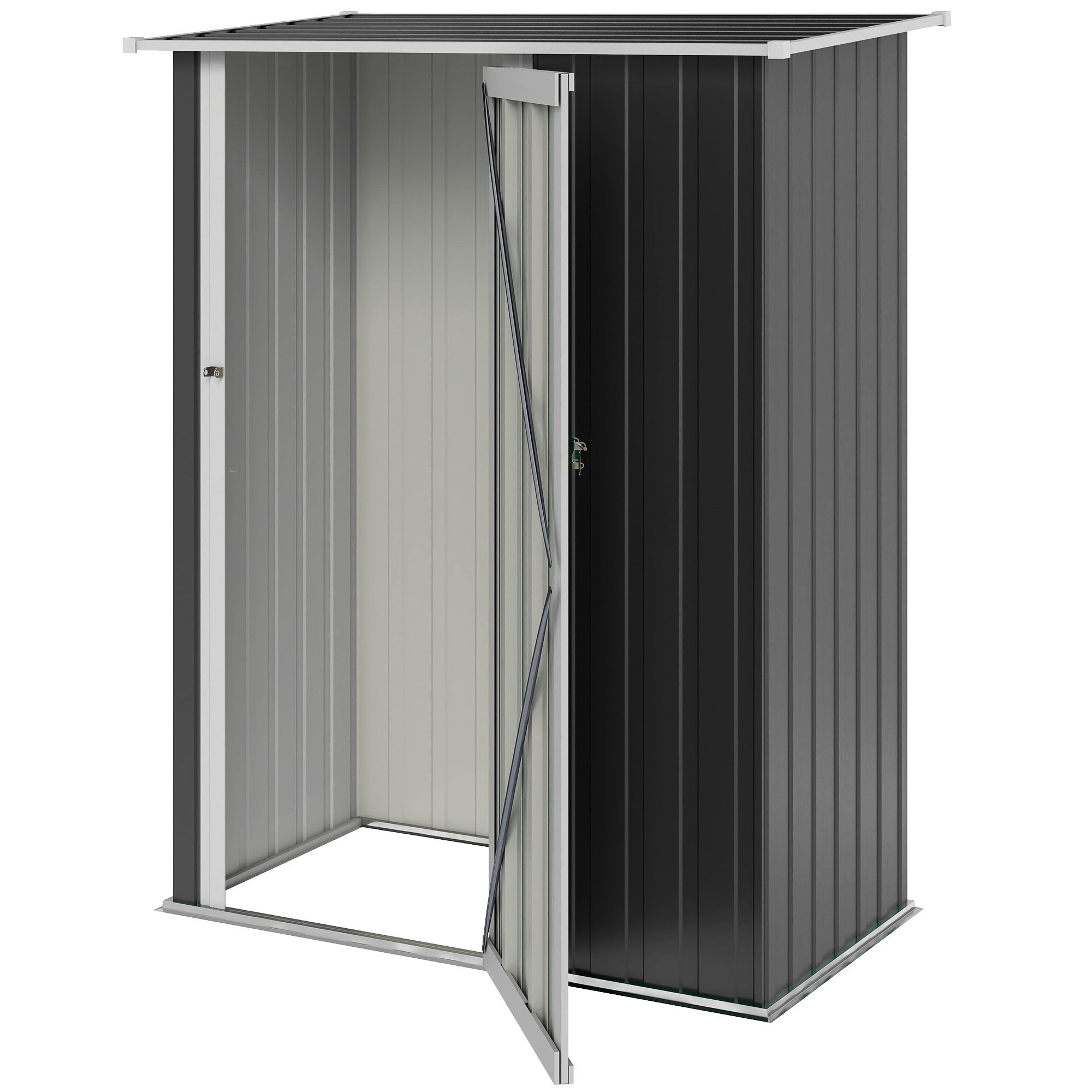 Szopa metalowa 1,07 m², dach dwuspadowy, ciemnoszary