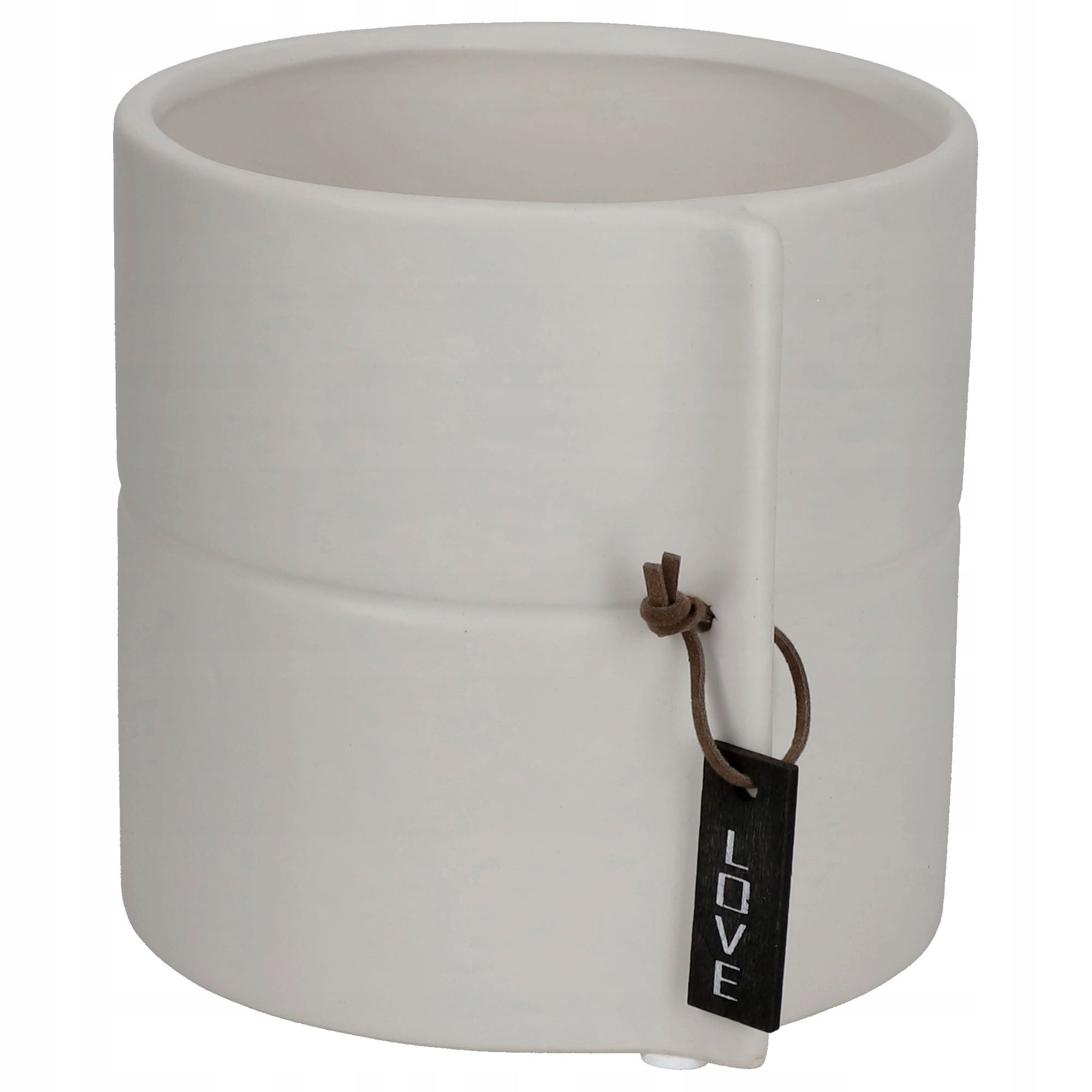 DONICZKA CERAMICZNA DONICA OSŁONKA NA KWIATY DONICZKĘ 17 cm OKRĄGŁA SZARA