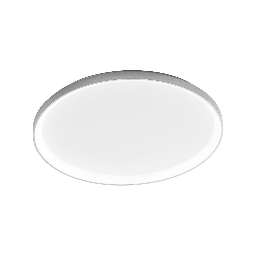 Krizia lampa sufitowa LED 60 W, ściemnialna, 5300 lm, ciepłe światło 3000 K, opalowy dyfuzor, satynowe białe aluminium, Ø60 cm