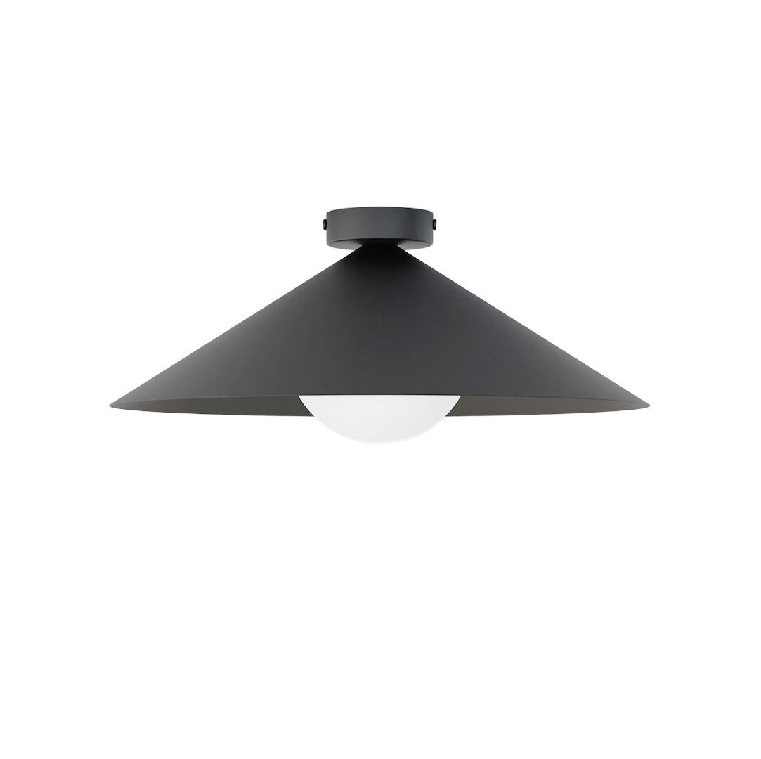 Lampa sufitowa minimalistyczna czarno-biała szklana kula stożek fi40cm 1xE14 10W MONO Emibig