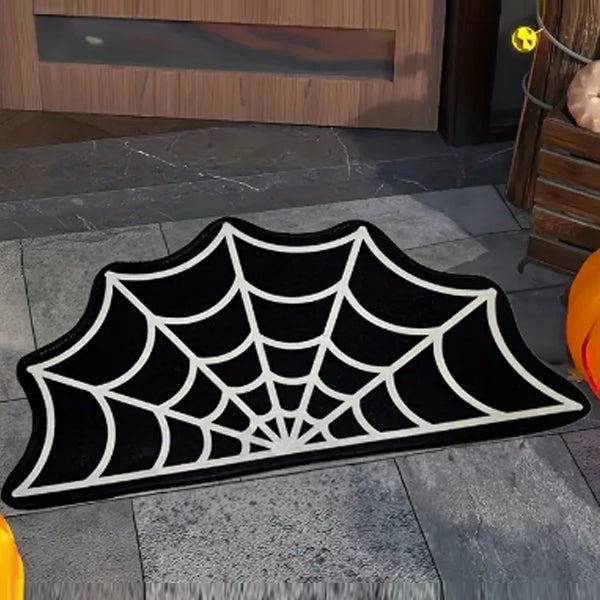 Wycieraczka na Halloween 40x80cm, mata podłogowa świąteczna z pajęczyną, antypoślizgowa wycieraczka do prania, dekoracja salonu