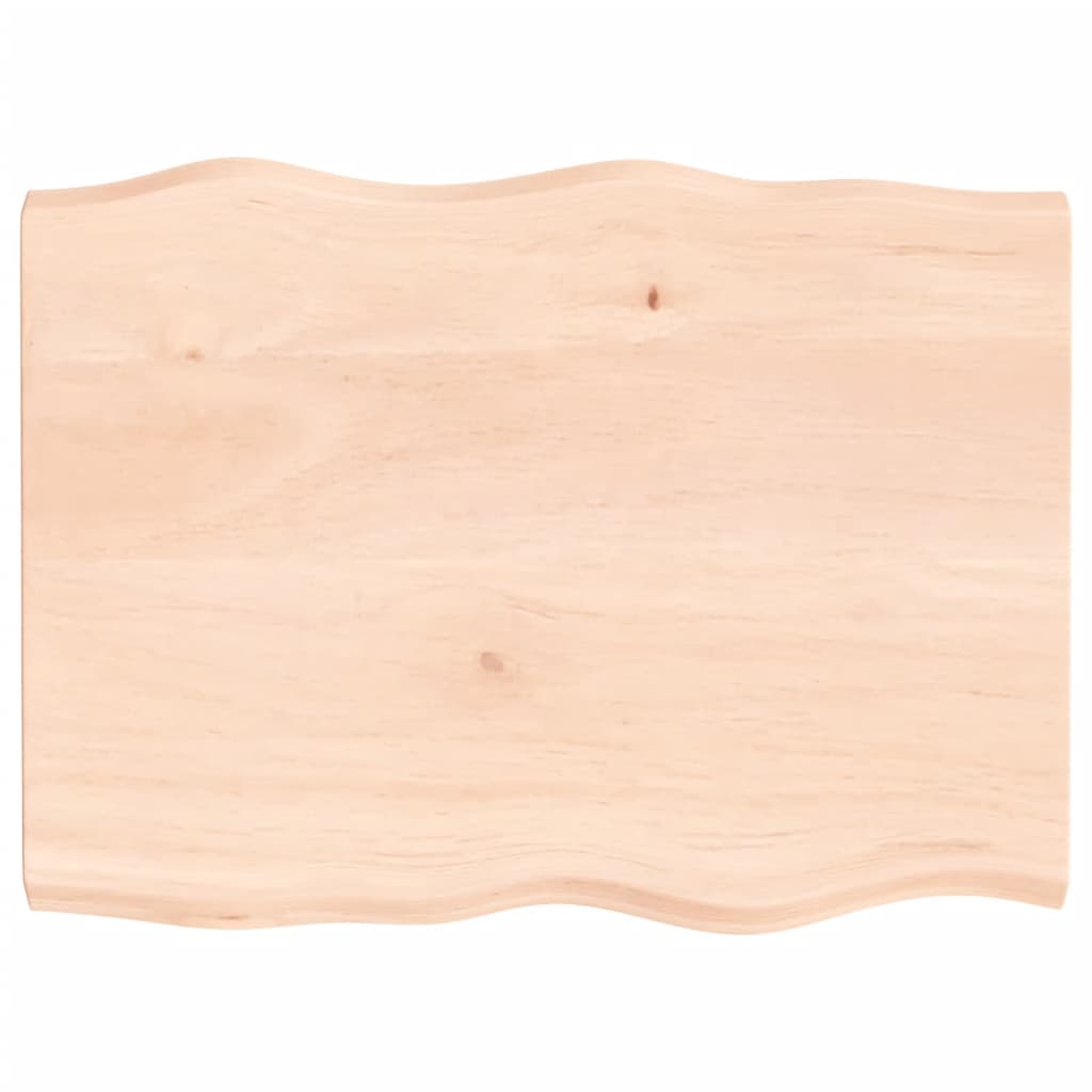 Blat Drewniany Dębowy Lity Surowy do Stołu 80x60 cm Grubość 2-4 cm Brązowy