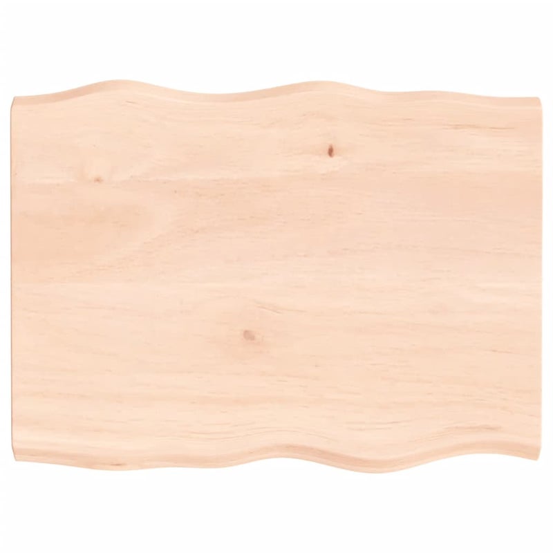 Blat Drewniany Dębowy Lity Surowy do Stołu 80x60 cm Grubość 2-4 cm Brązowy