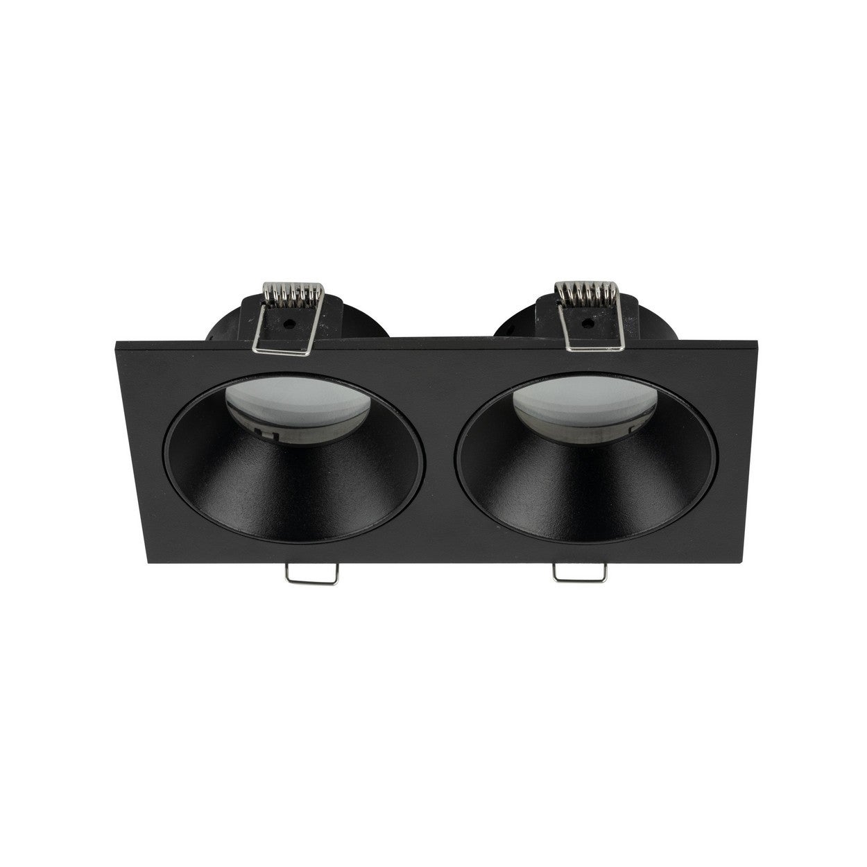 TK Prisma Podwójna wpuszczana lampa sufitowa czarna IP65 2xGU10