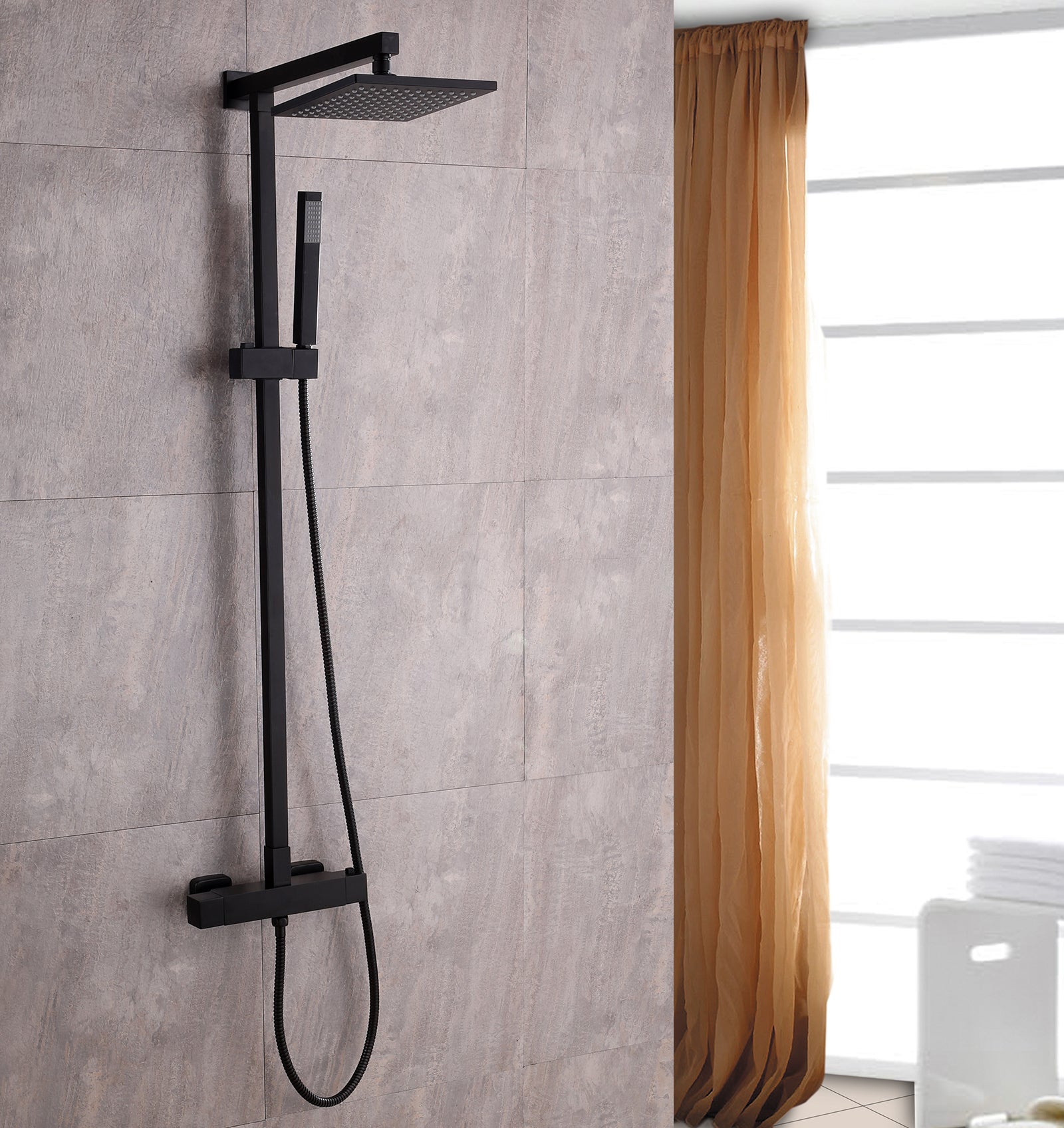 Bernstein Zestaw prysznicowy 8921B termostat SEDAL - deszczownica 20x20 cm