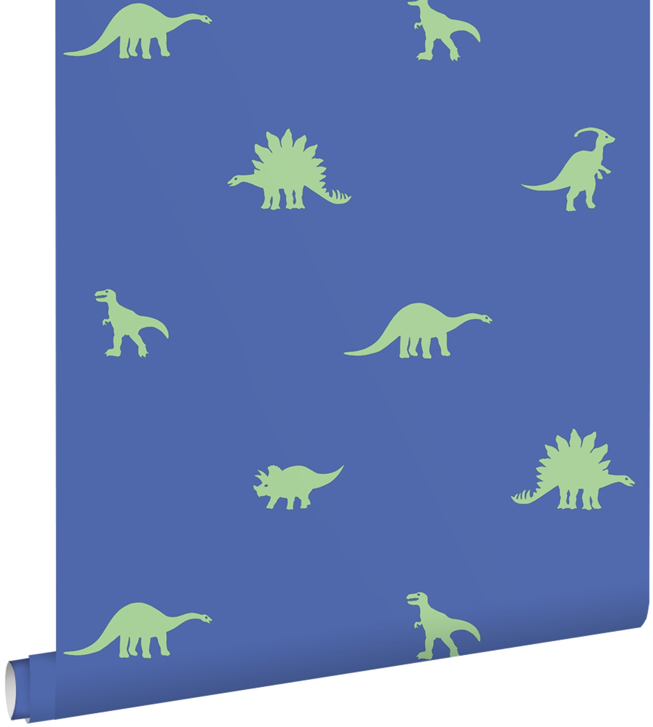 Tapeta dinozaury niebieski i zielony - 50 x 900 cm - ESTAHOME