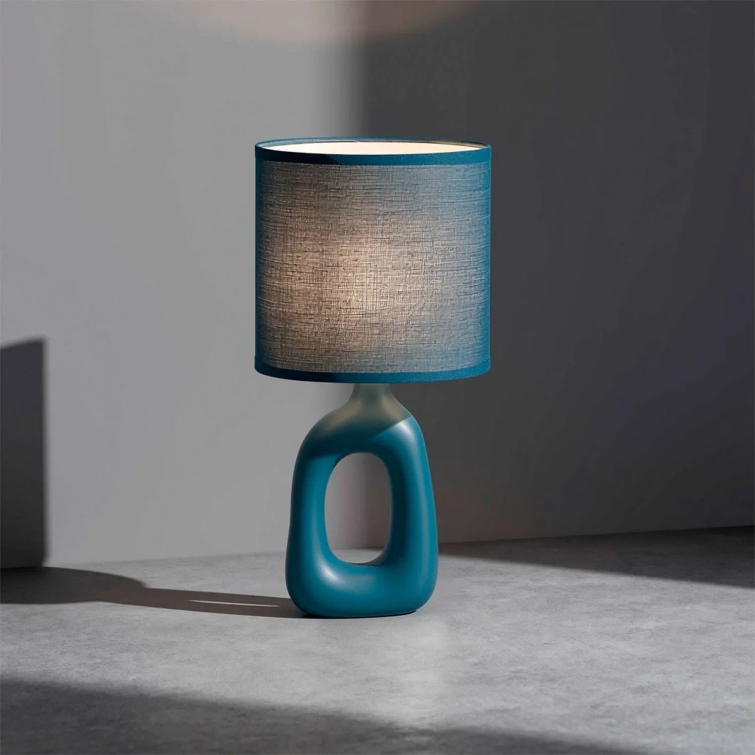 Lampa stołowa ceramiczna Sylira 1xE14x40W ceramika / gips niebieska wym:36x17,5x17,5cm IP20 Rabalux